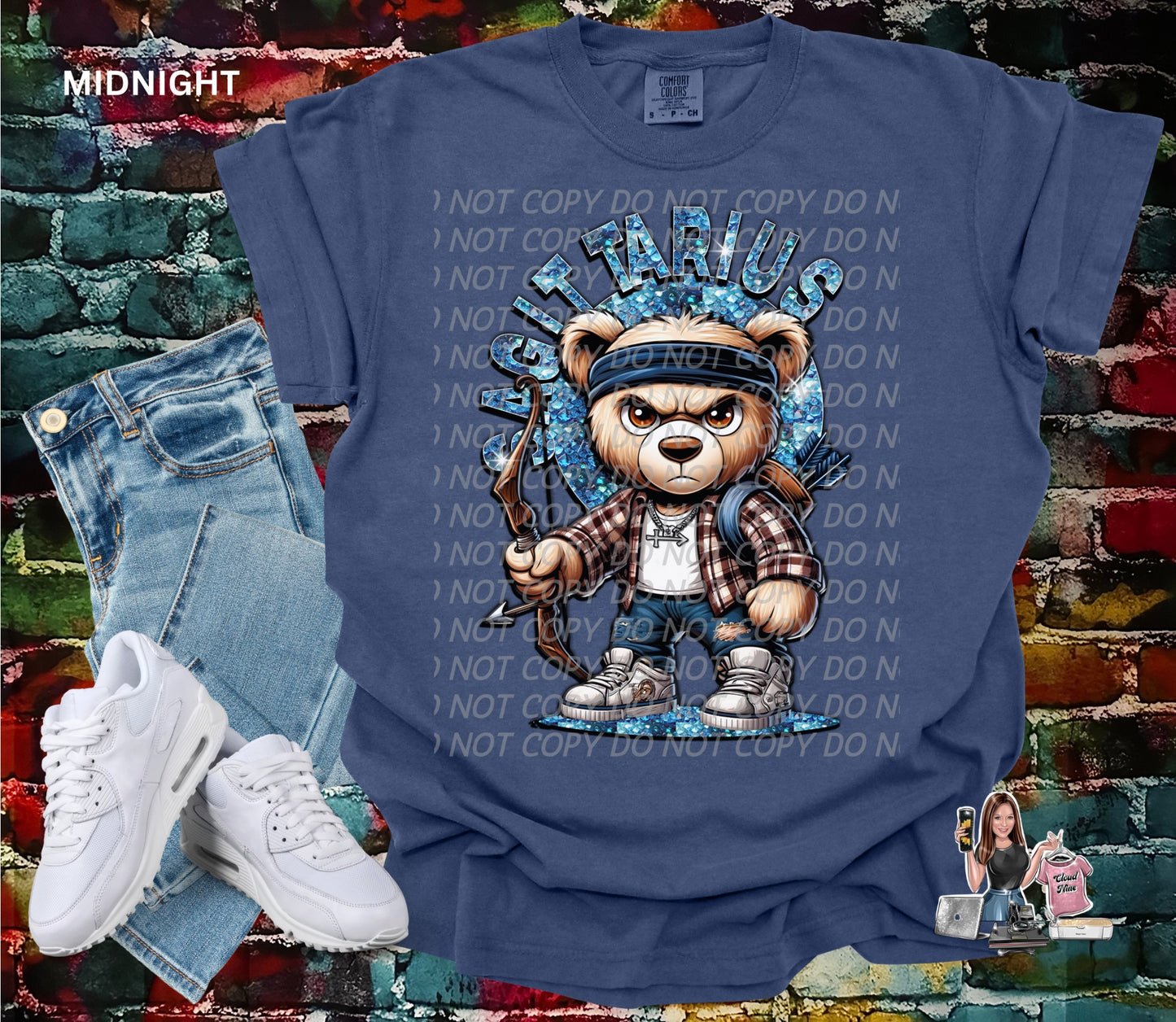 Sagittarius zodiac bear Comfort Colors tee shirt