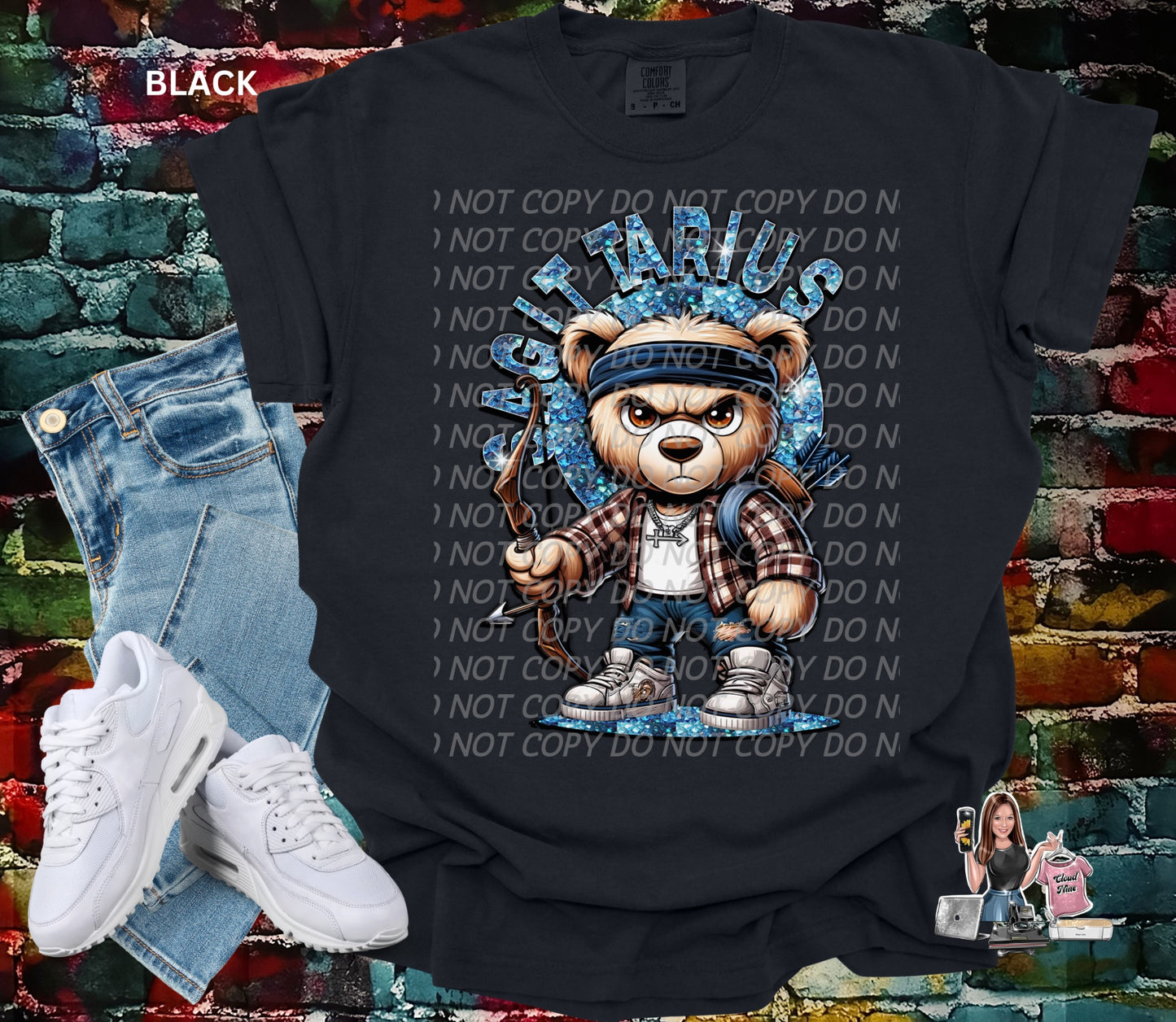 Sagittarius zodiac bear Comfort Colors tee shirt