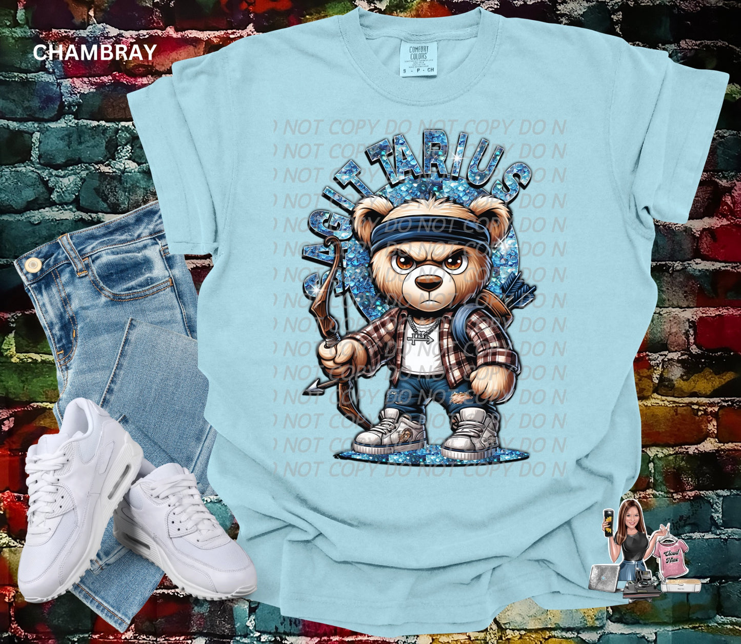 Sagittarius zodiac bear Comfort Colors tee shirt