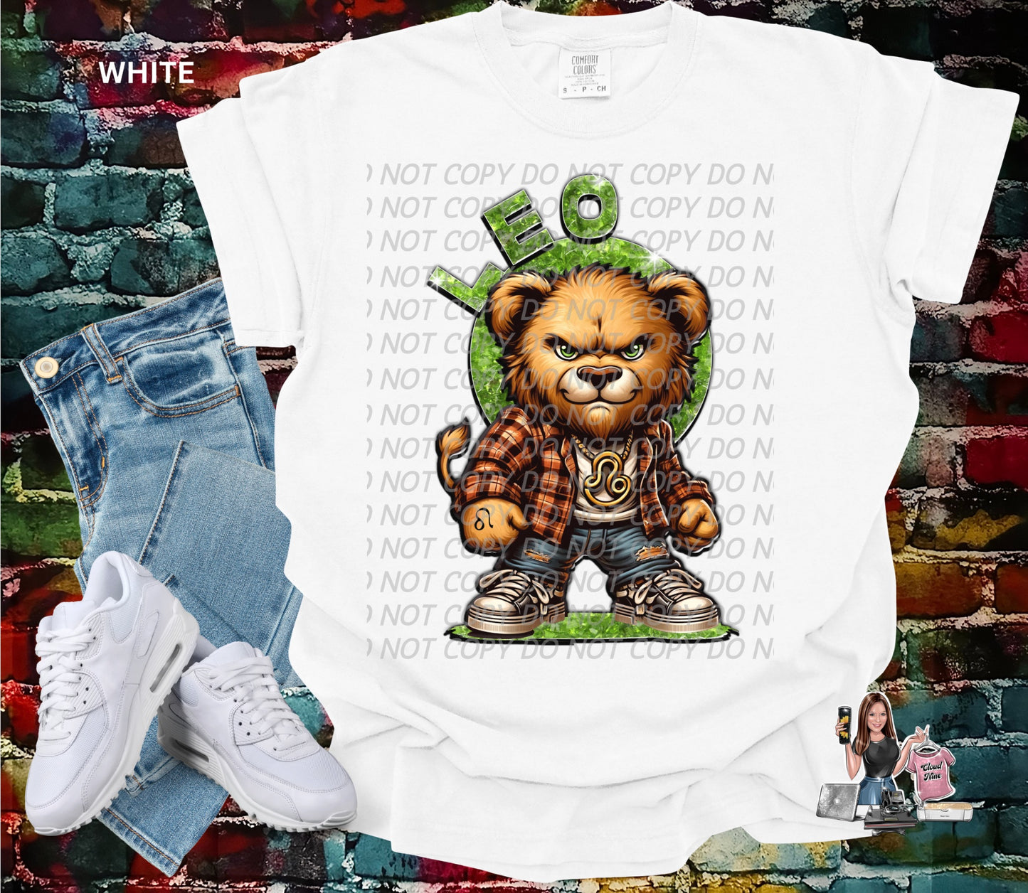 Leo zodiac bear Comfort Colors tee shirt