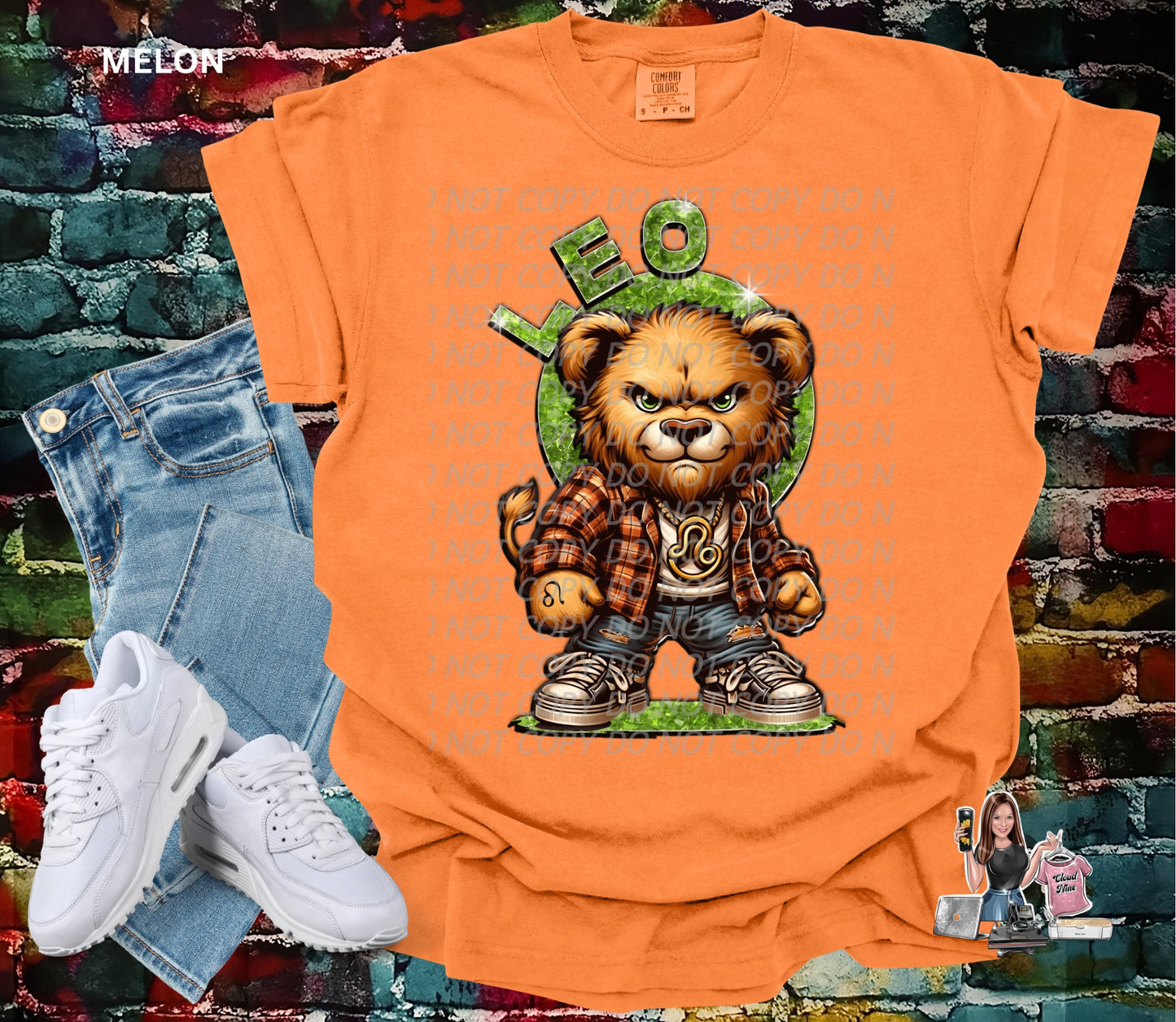Leo zodiac bear Comfort Colors tee shirt