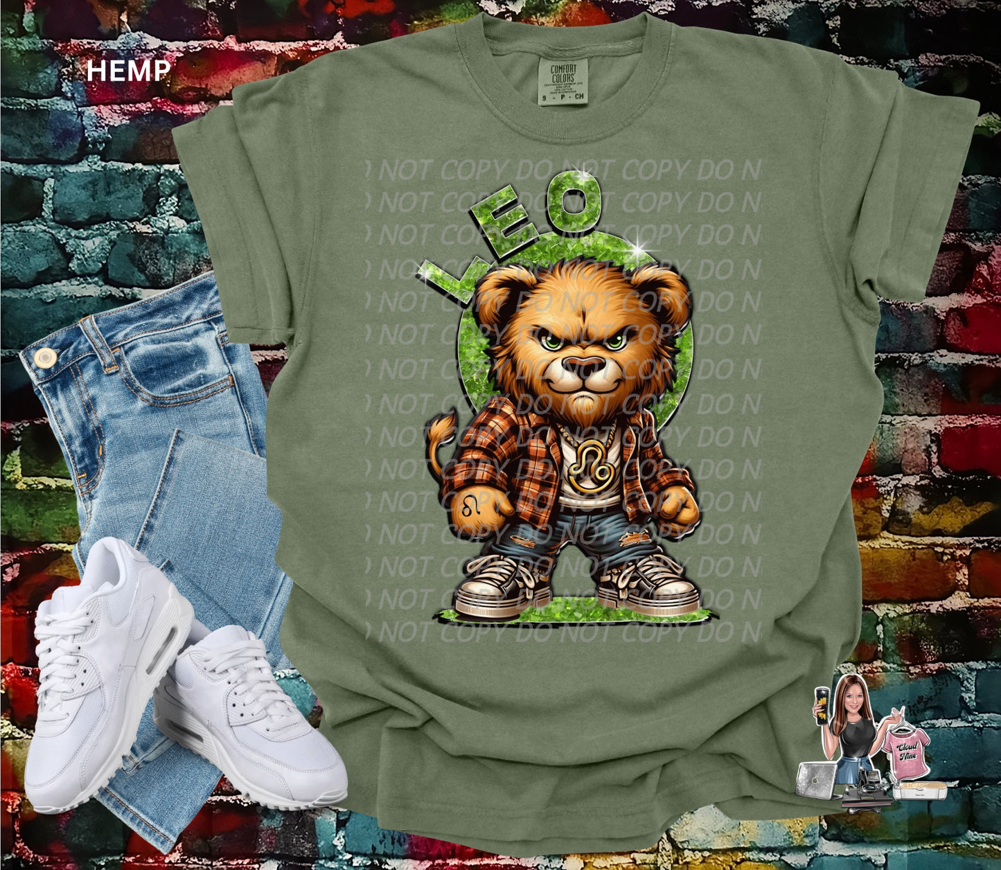 Leo zodiac bear Comfort Colors tee shirt