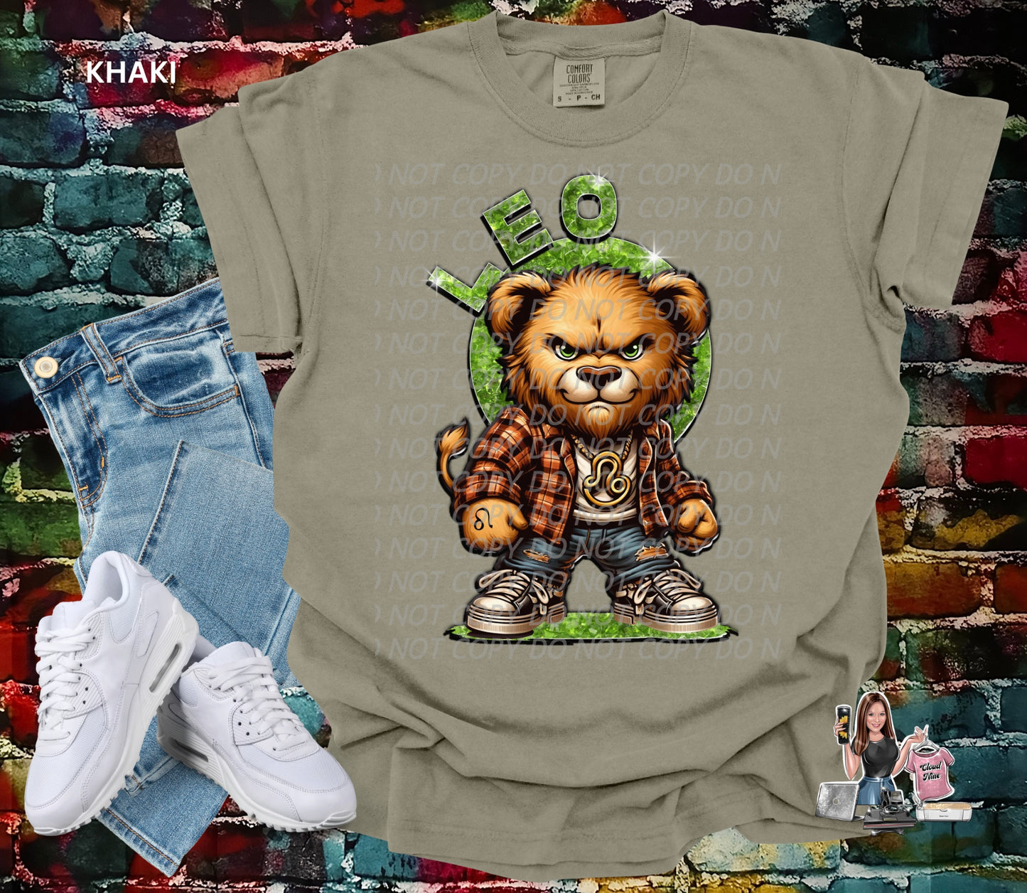 Leo zodiac bear Comfort Colors tee shirt