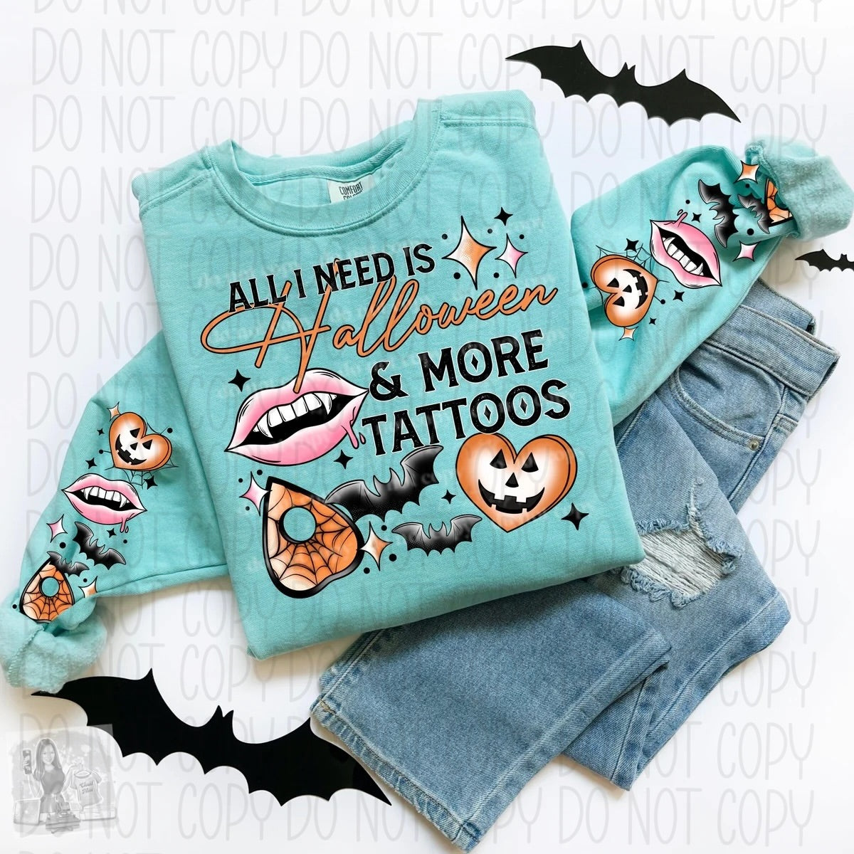 All I need is halloween and more tattoos comfort colors sweatshirt