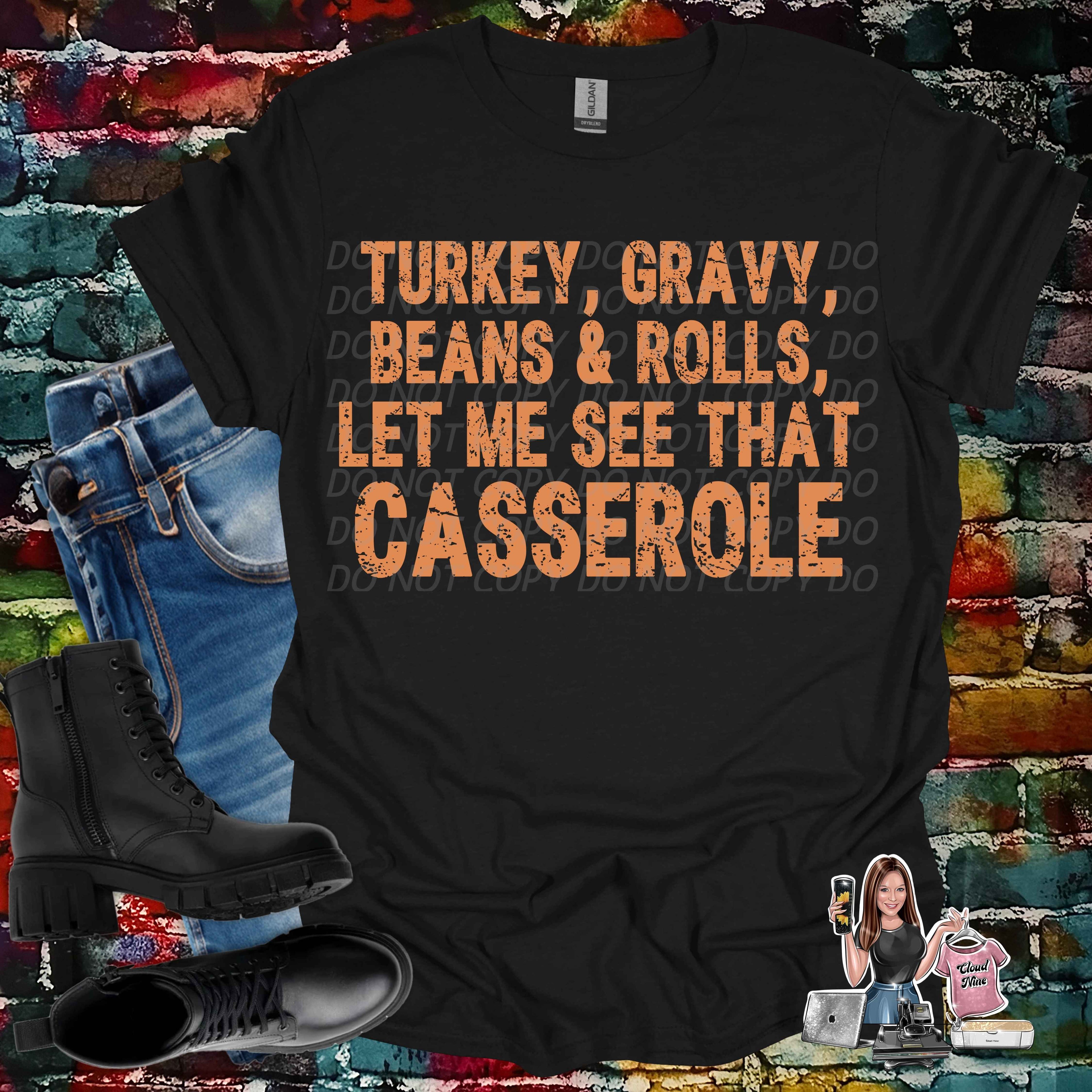 Turkey, Gravy, Beans & Rolls