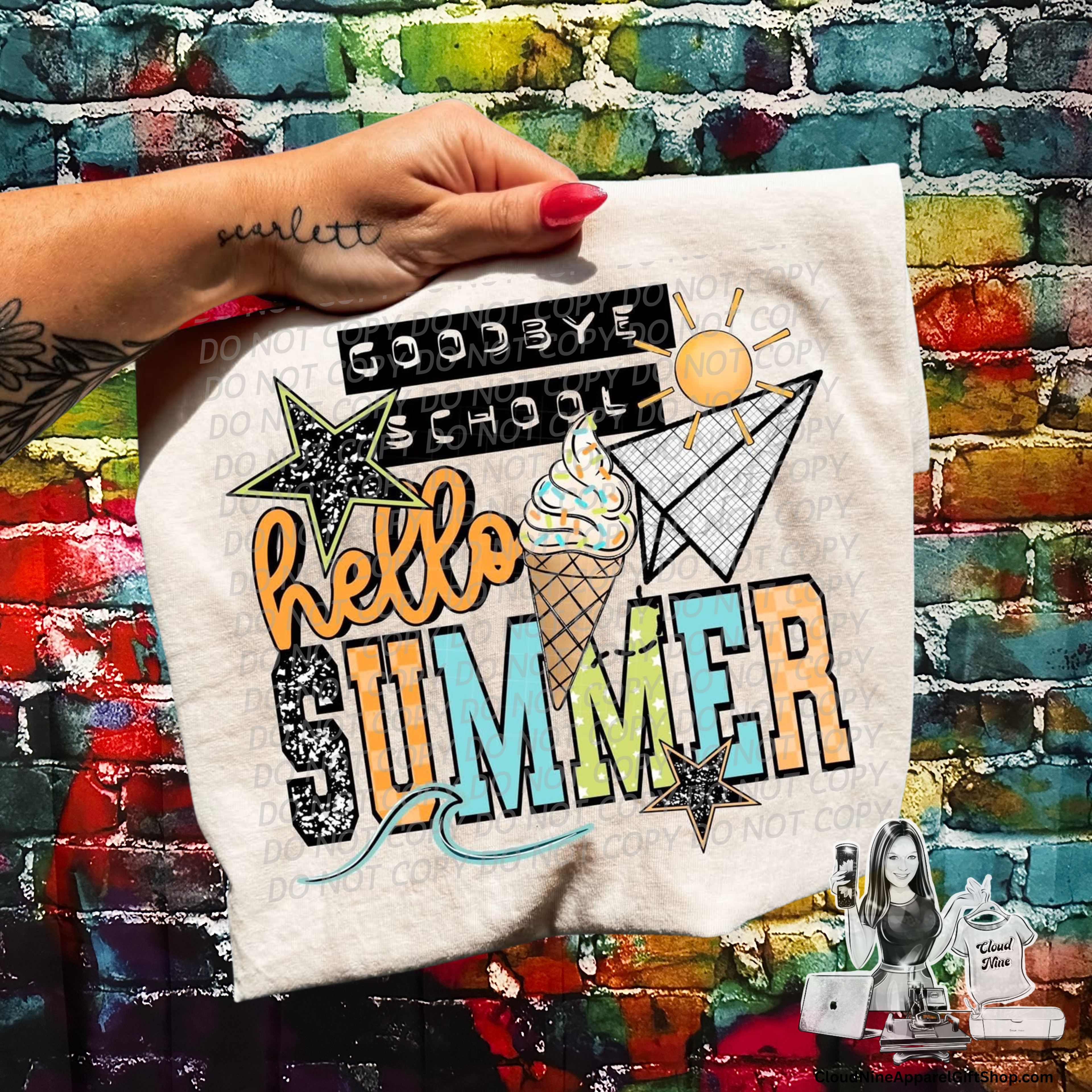 Goodbye School Hello Summer (orange hello)