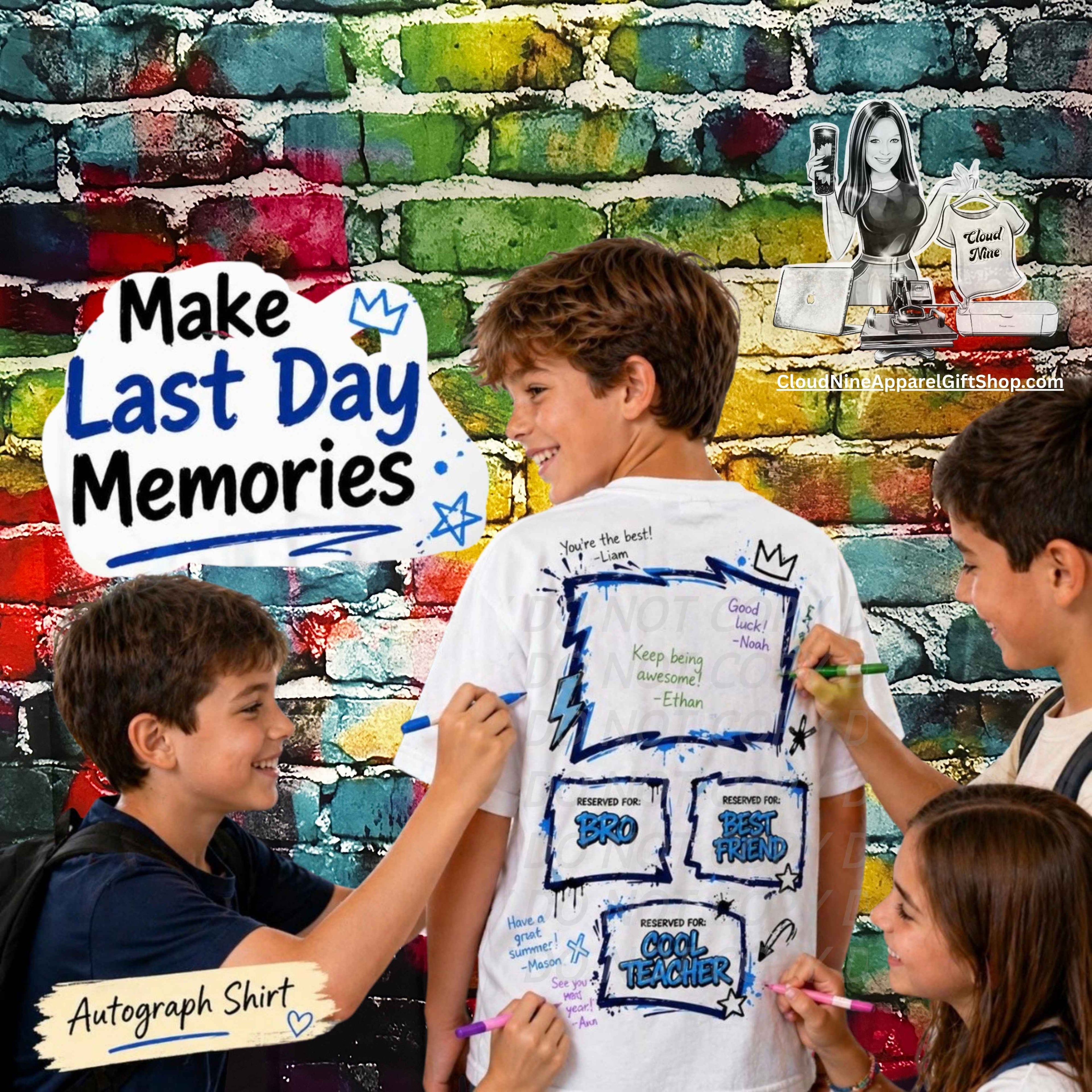 Last day of school sign my shirt