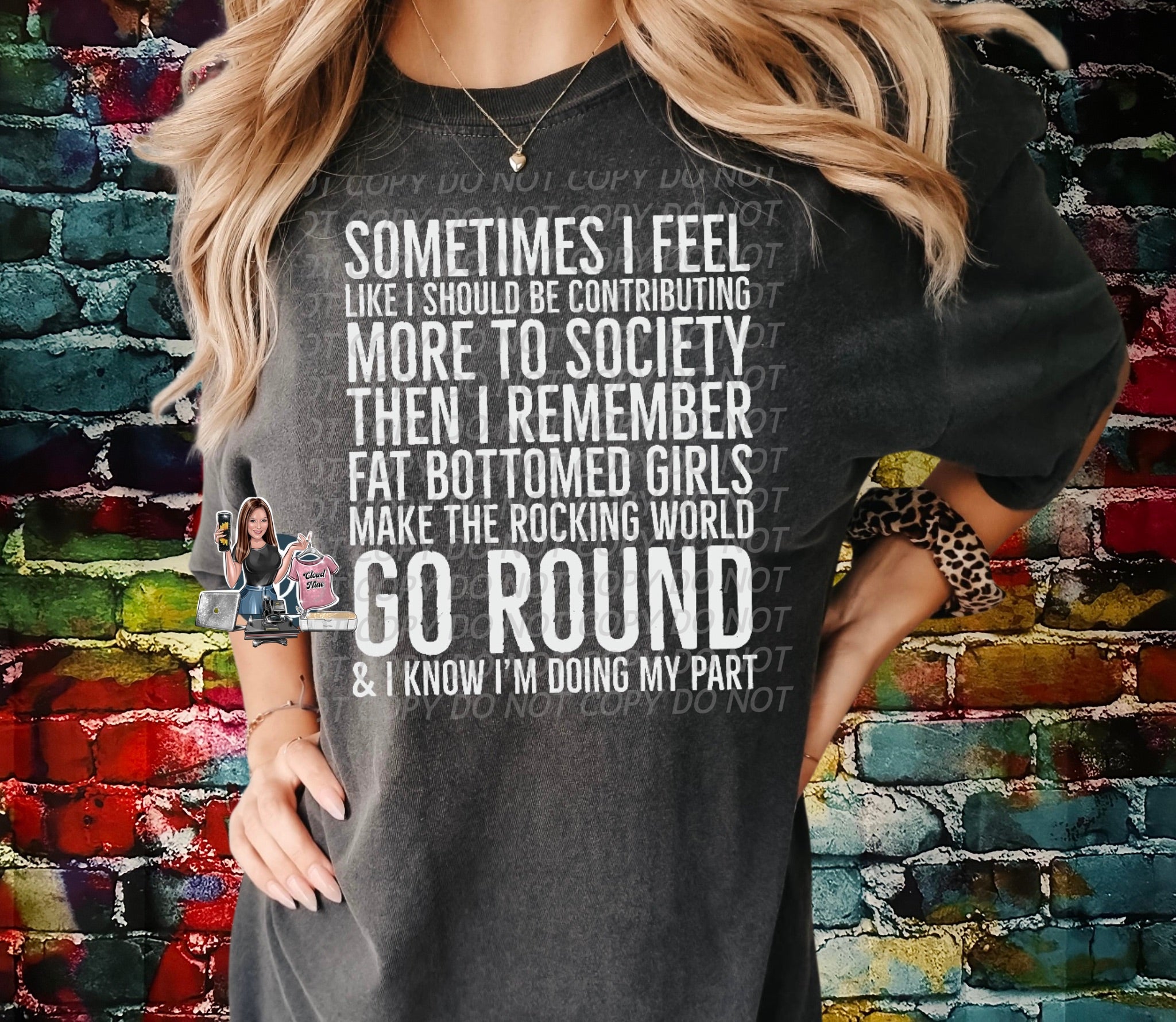 Fat bottomed girls make the rocking world go round comfort colors tee shirt