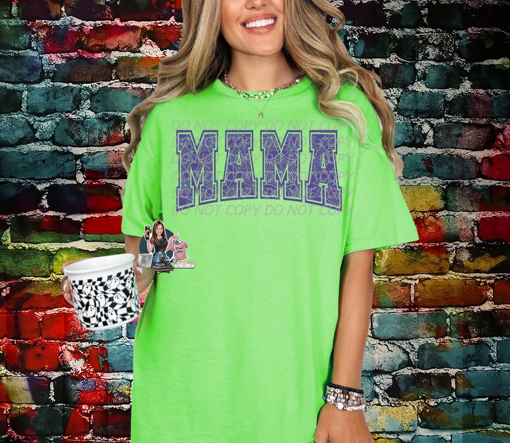 Mama spiderweb tee shirt