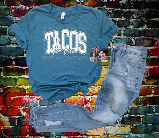 Tacos Por Favor Bella Canvas tee shirt