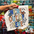 We’re out of here-blue orange