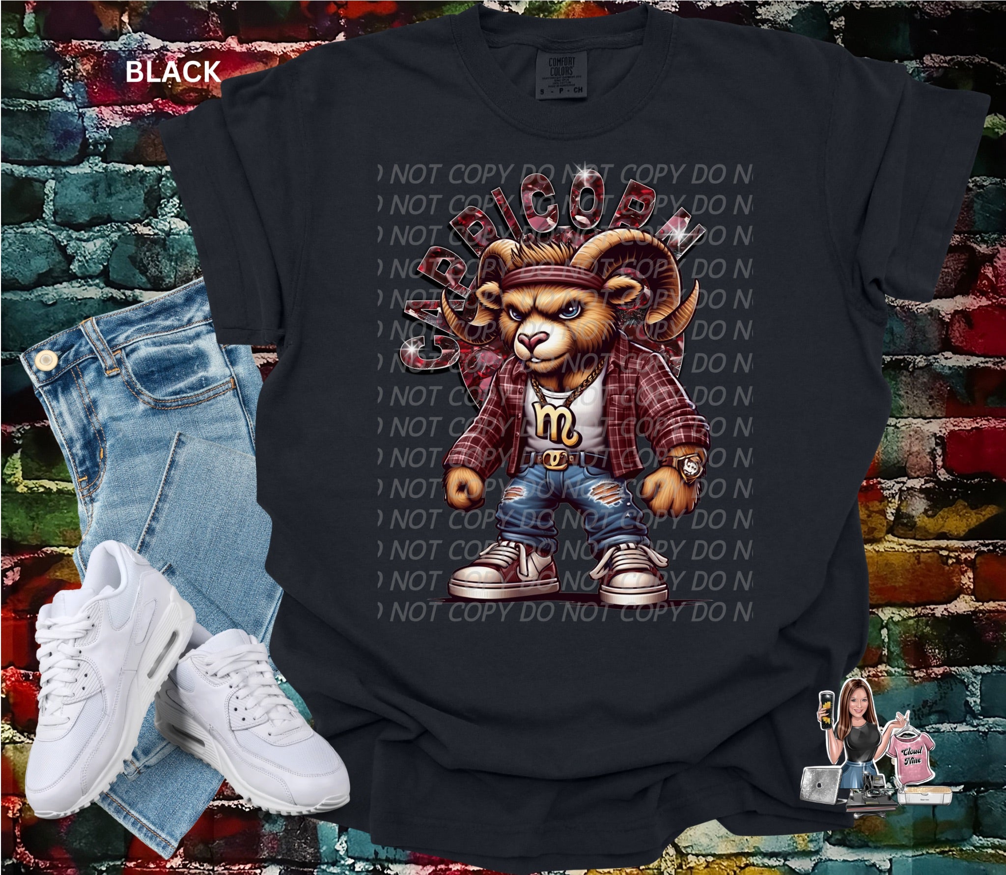 Capricorn zodiac bear Comfort Colors tee shirt