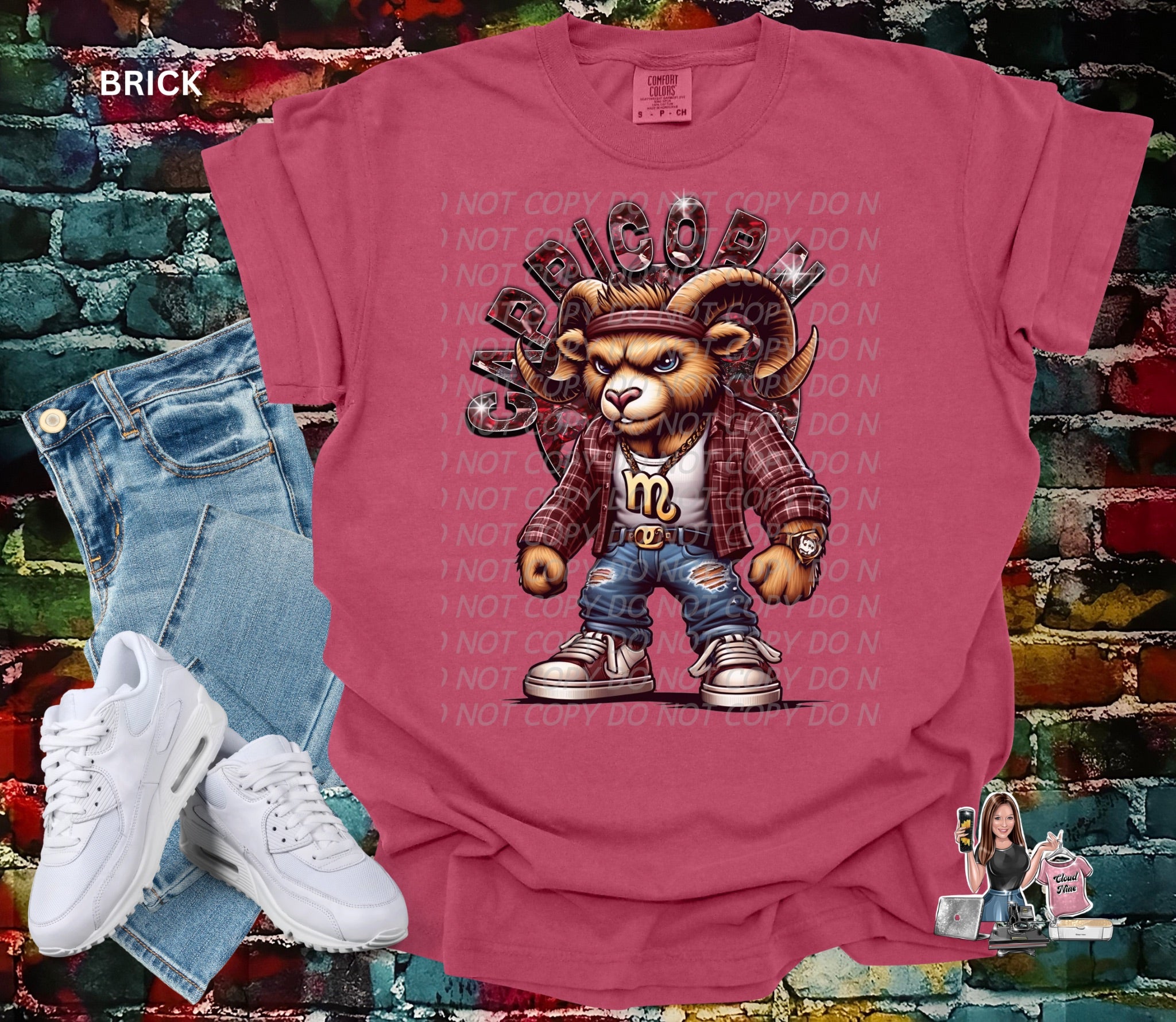 Capricorn zodiac bear Comfort Colors tee shirt