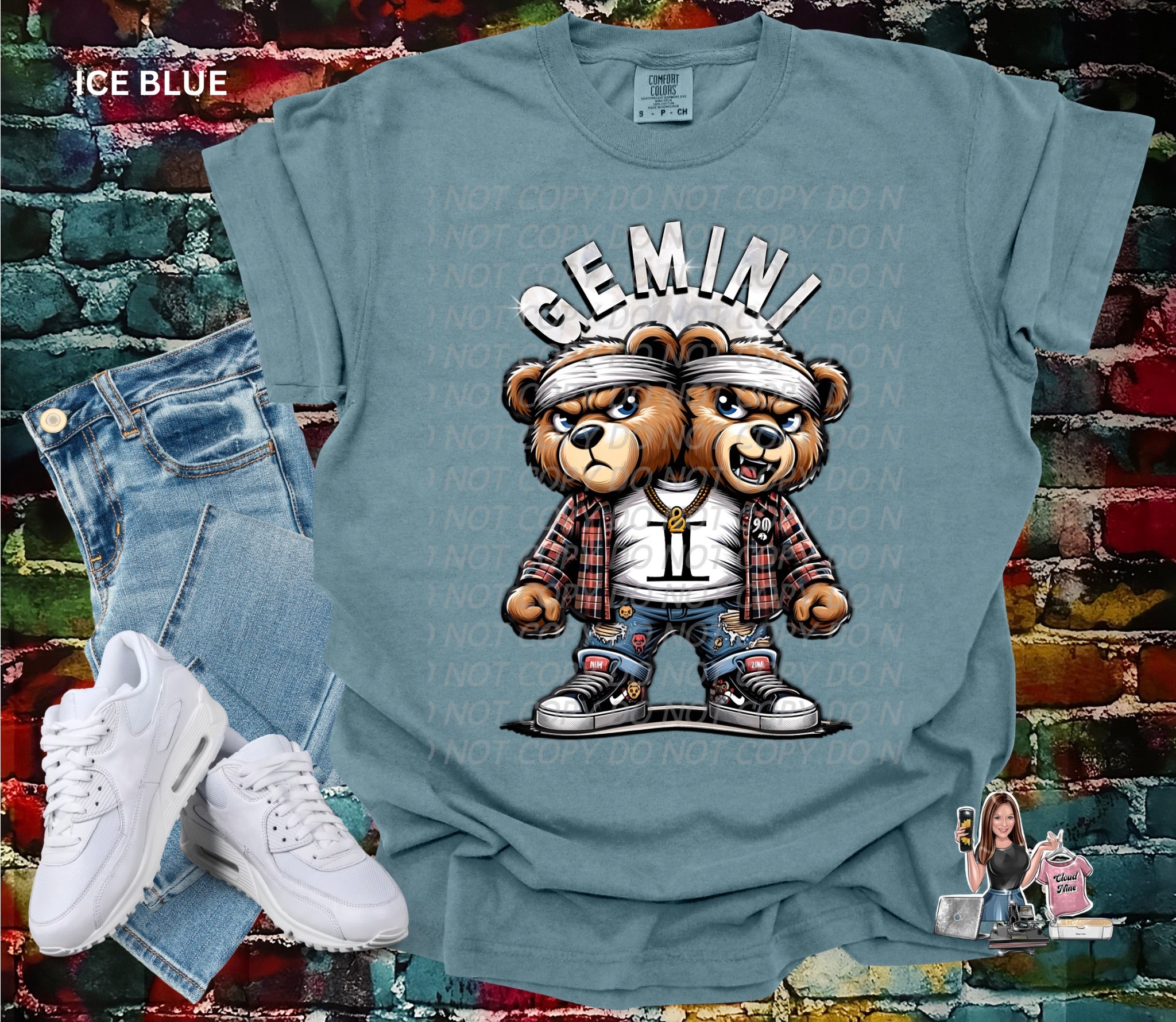 Gemini zodiac bear Comfort Colors tee shirt