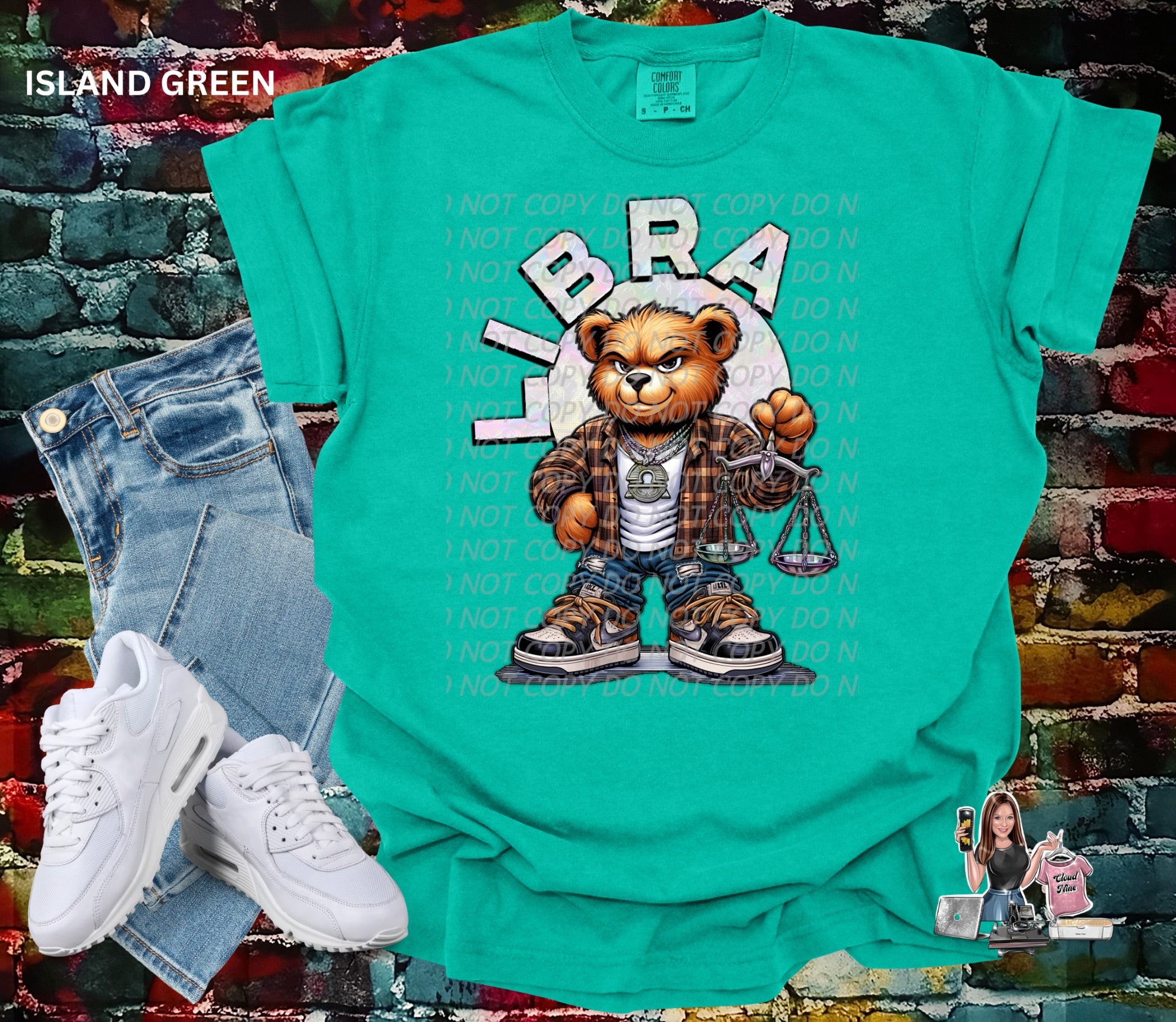 Libra zodiac bear Comfort Colors tee shirt