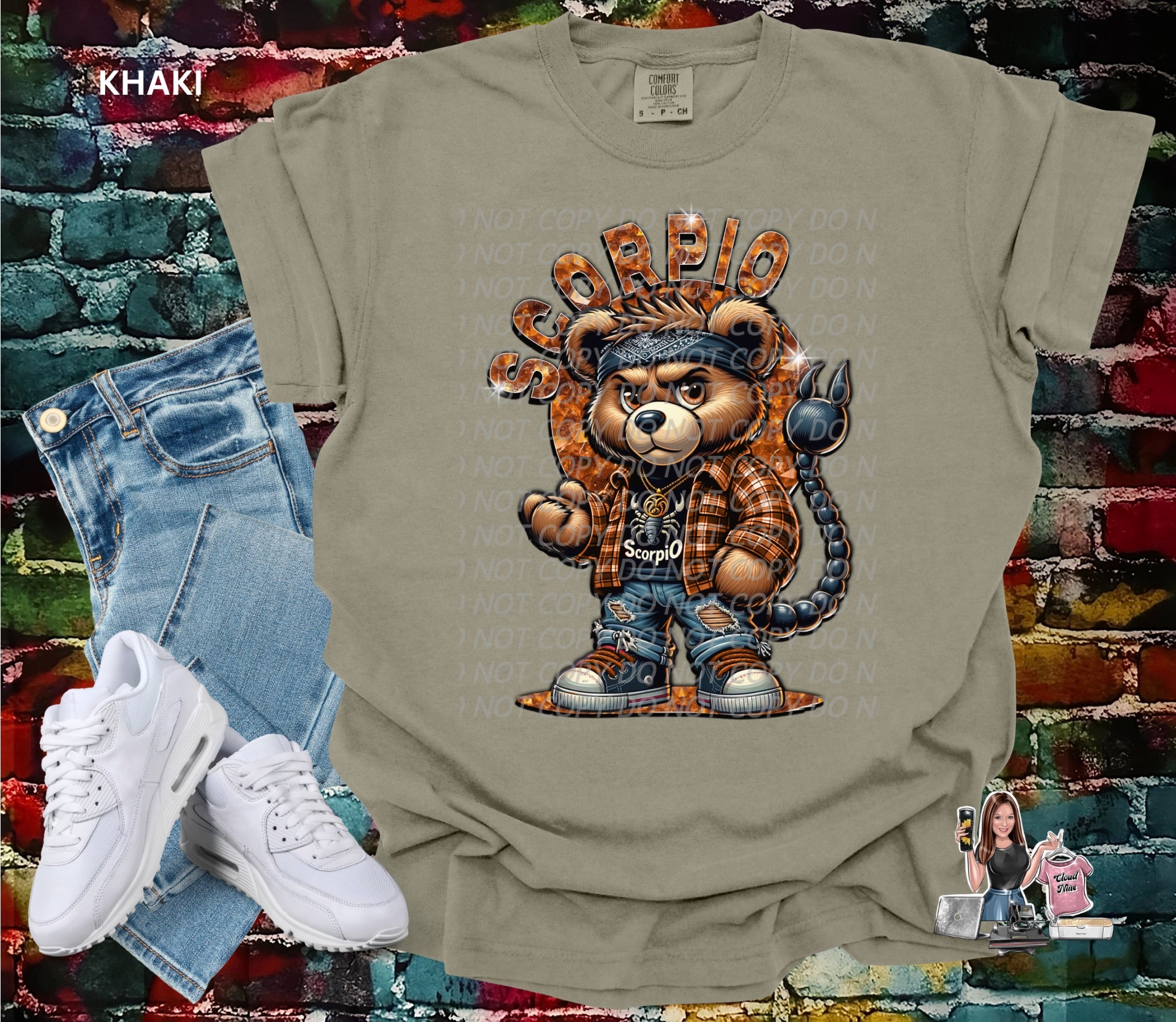 Scorpio zodiac bear Comfort Colors tee shirt