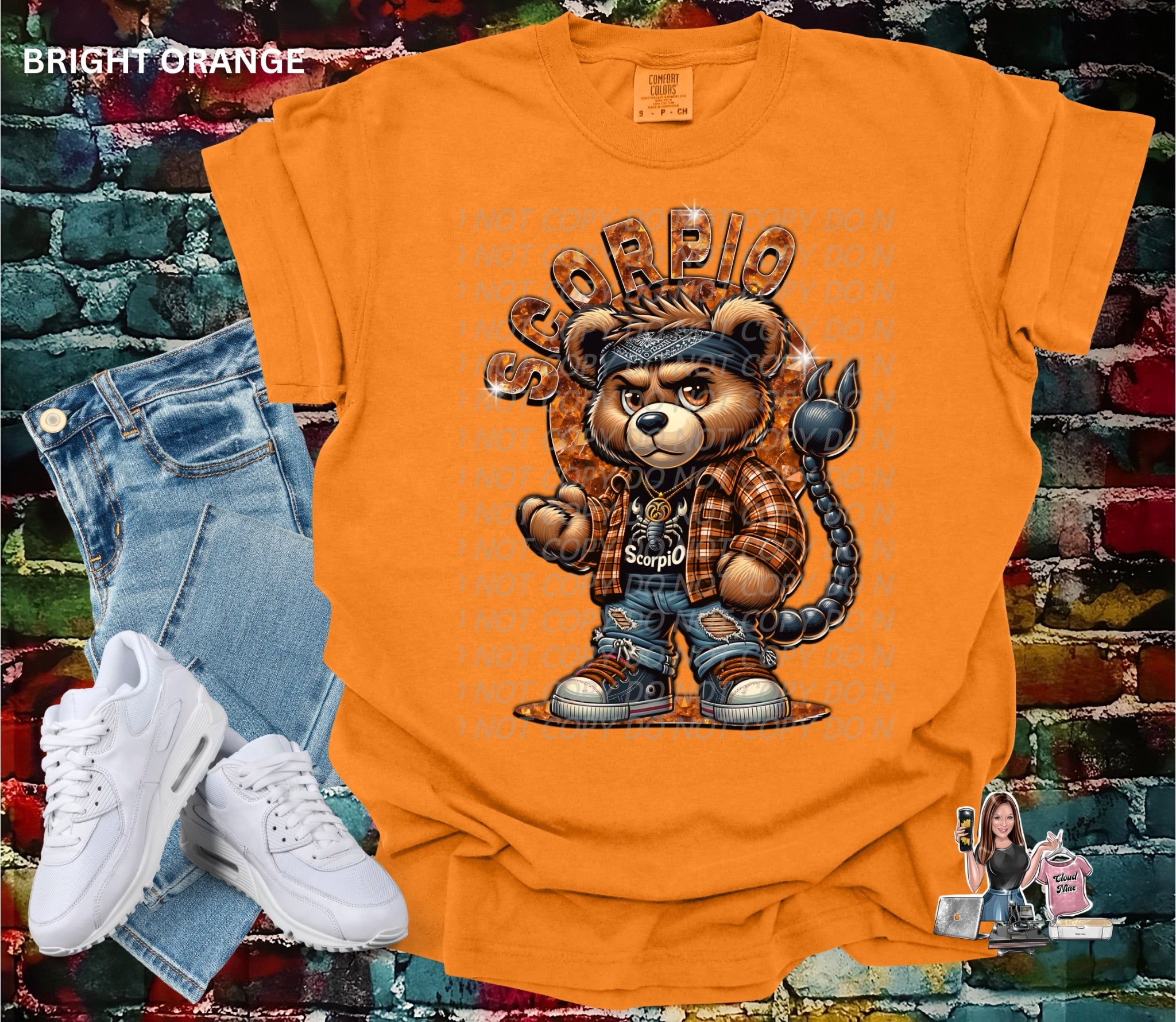 Scorpio zodiac bear Comfort Colors tee shirt