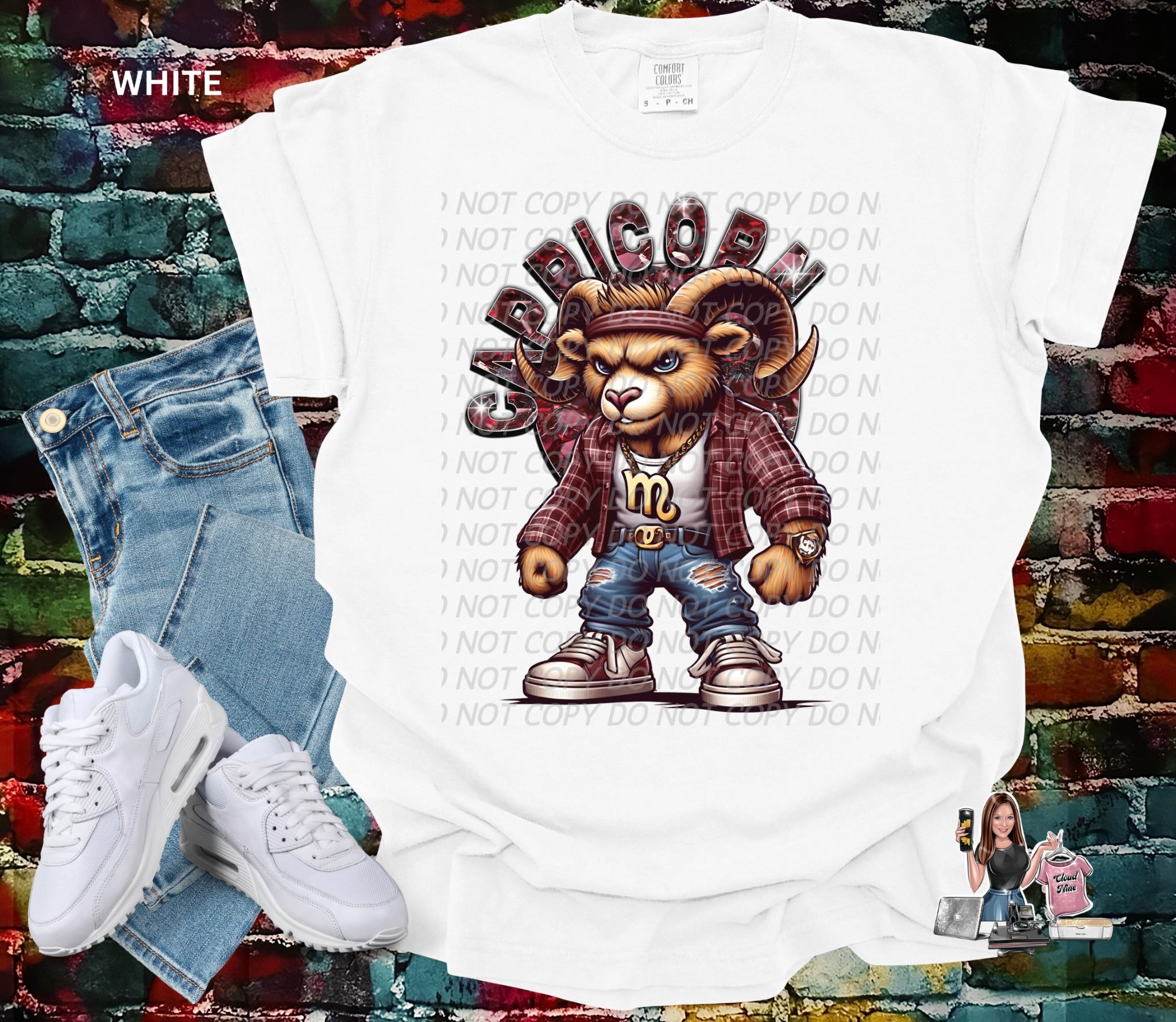 Capricorn zodiac bear Comfort Colors tee shirt