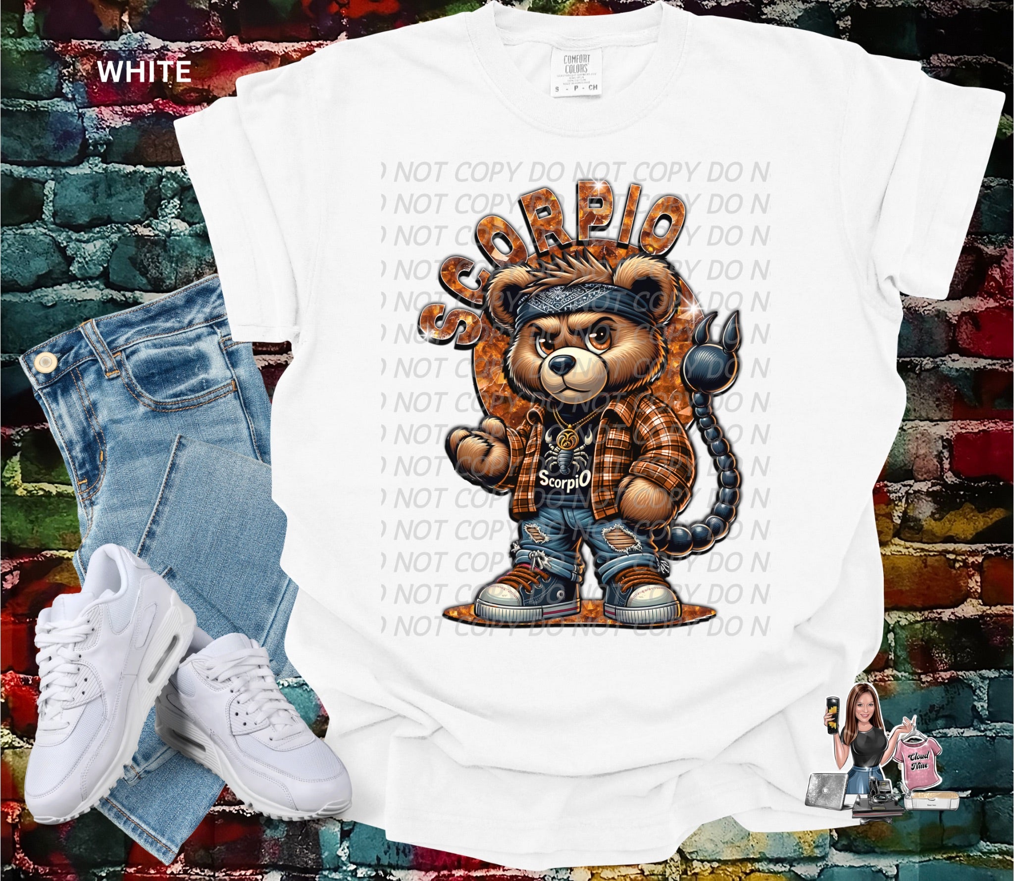Scorpio zodiac bear Comfort Colors tee shirt