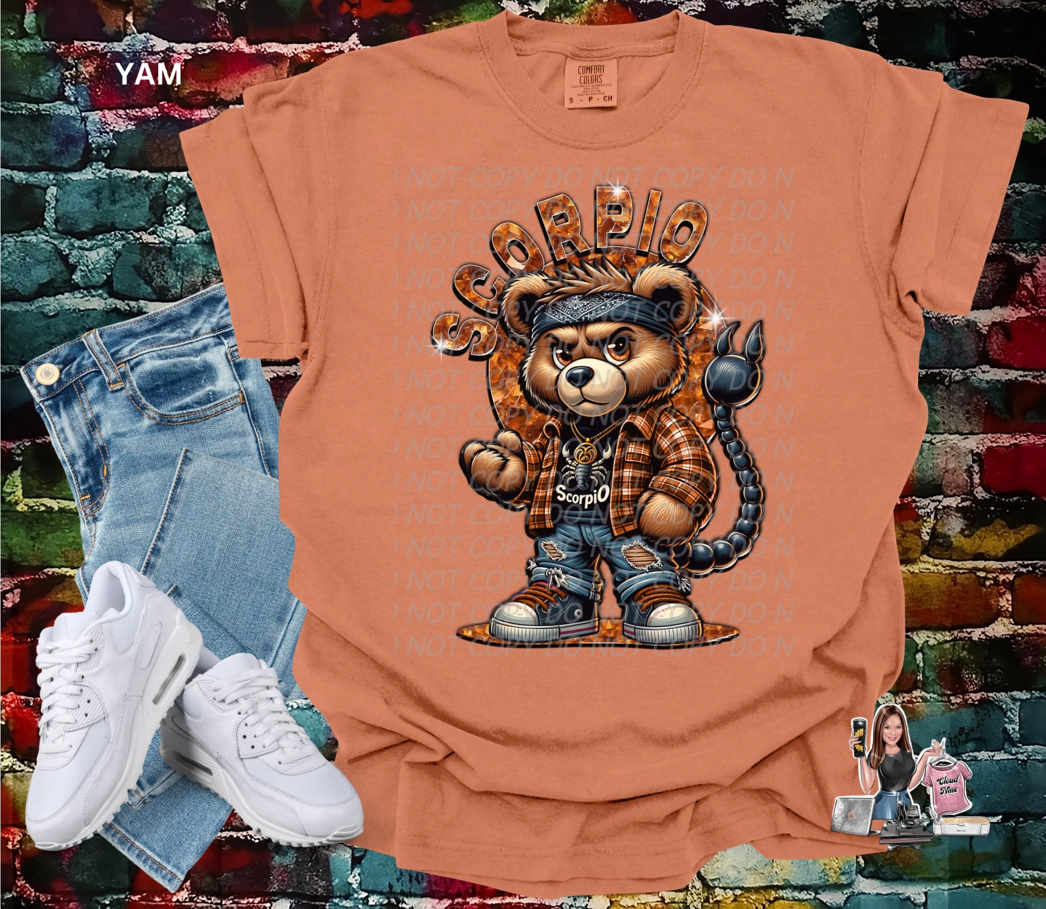 Scorpio zodiac bear Comfort Colors tee shirt