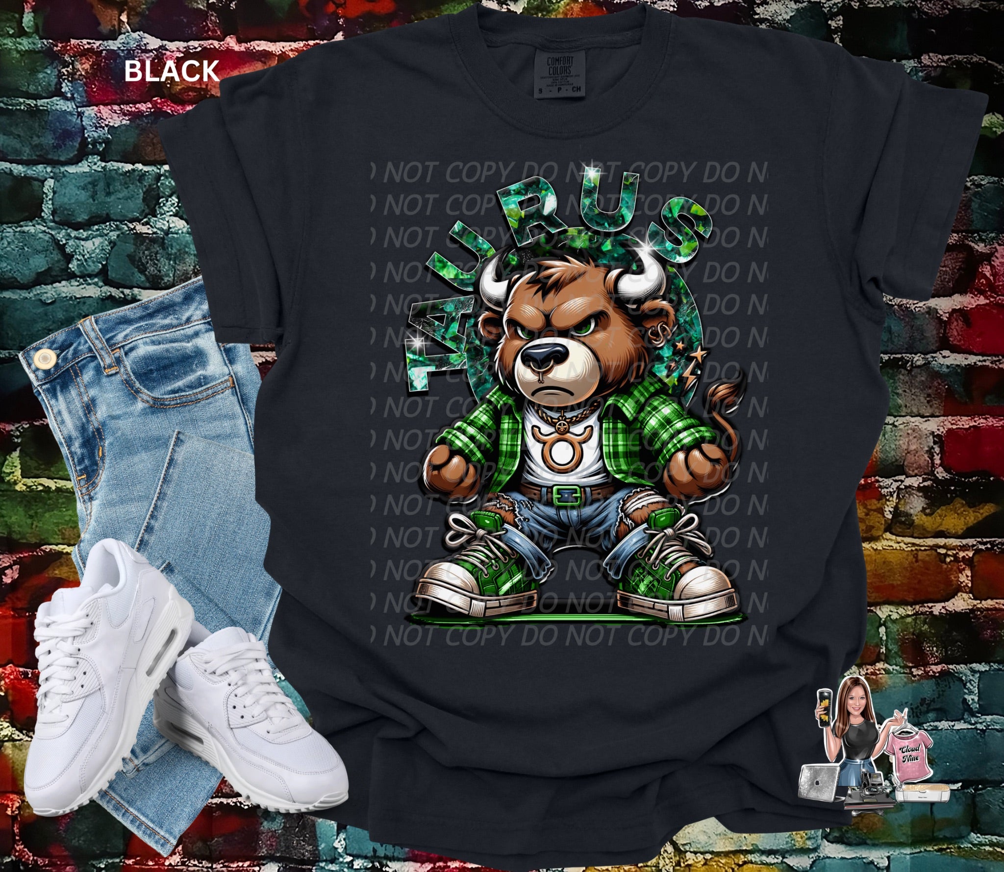 Taurus zodiac bear Comfort Colors tee shirt