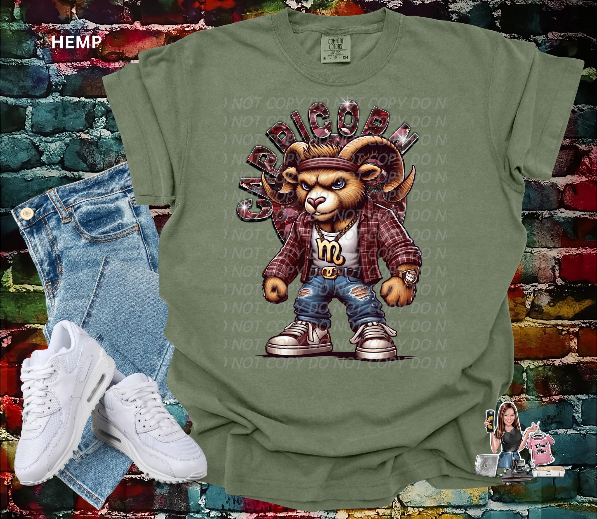 Capricorn zodiac bear Comfort Colors tee shirt