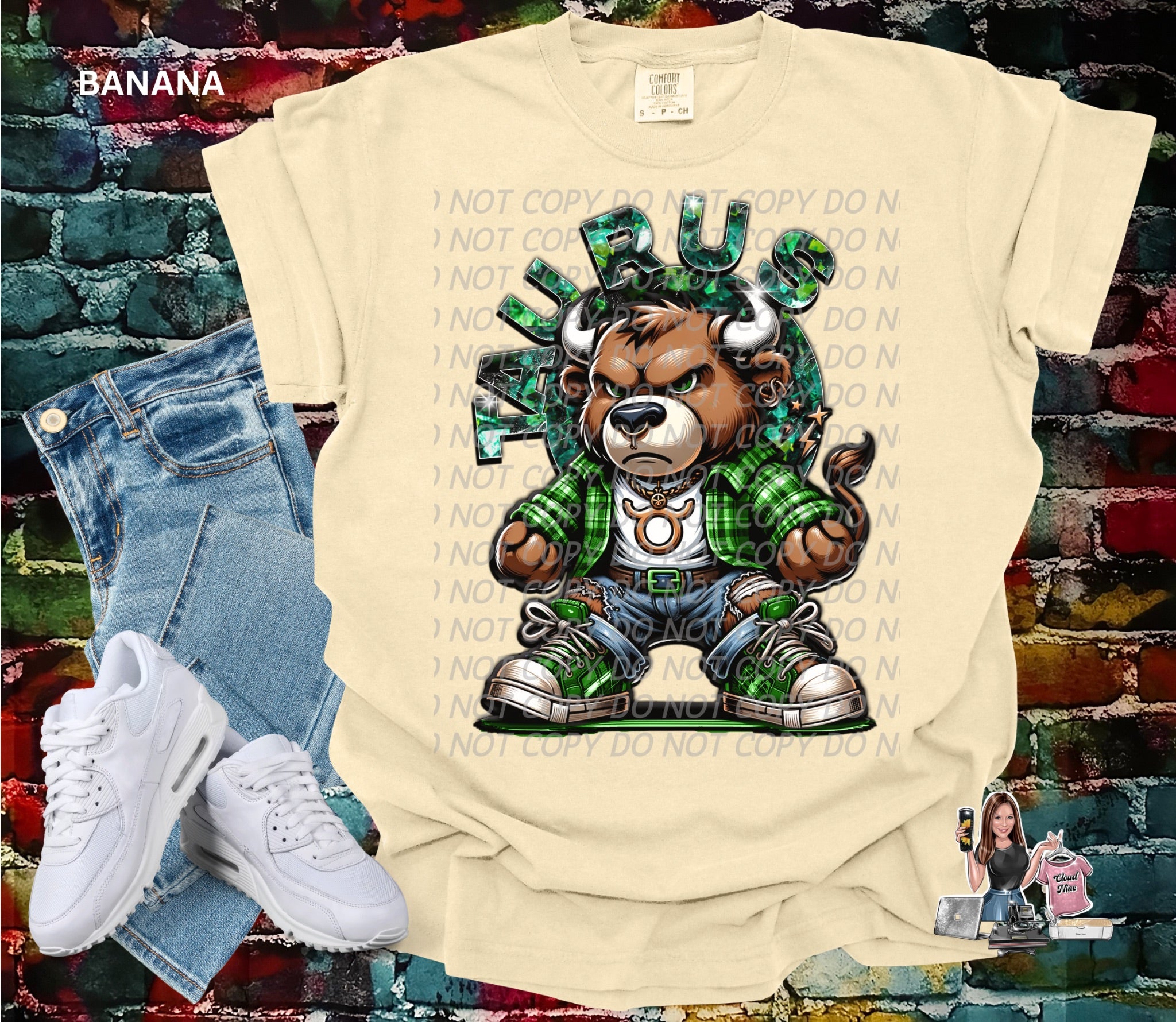 Taurus zodiac bear Comfort Colors tee shirt