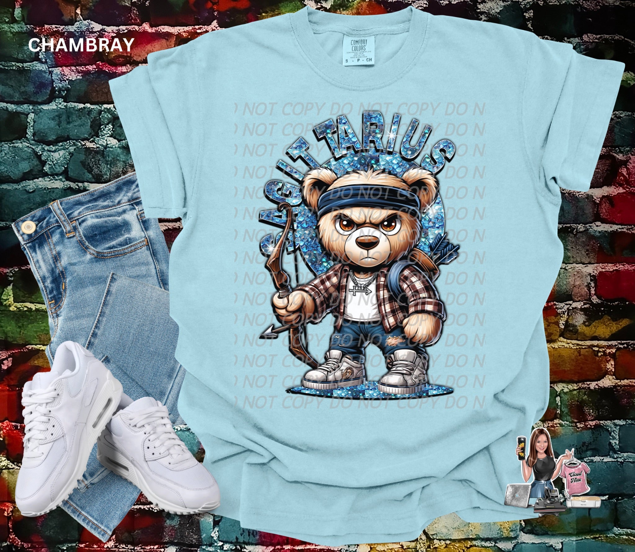 Sagittarius zodiac bear Comfort Colors tee shirt