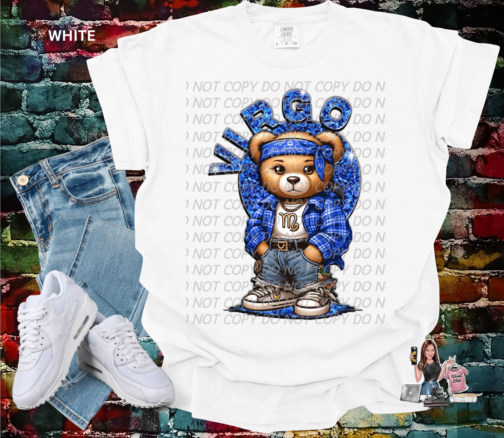 Virgo zodiac bear Comfort Colors tee shirt
