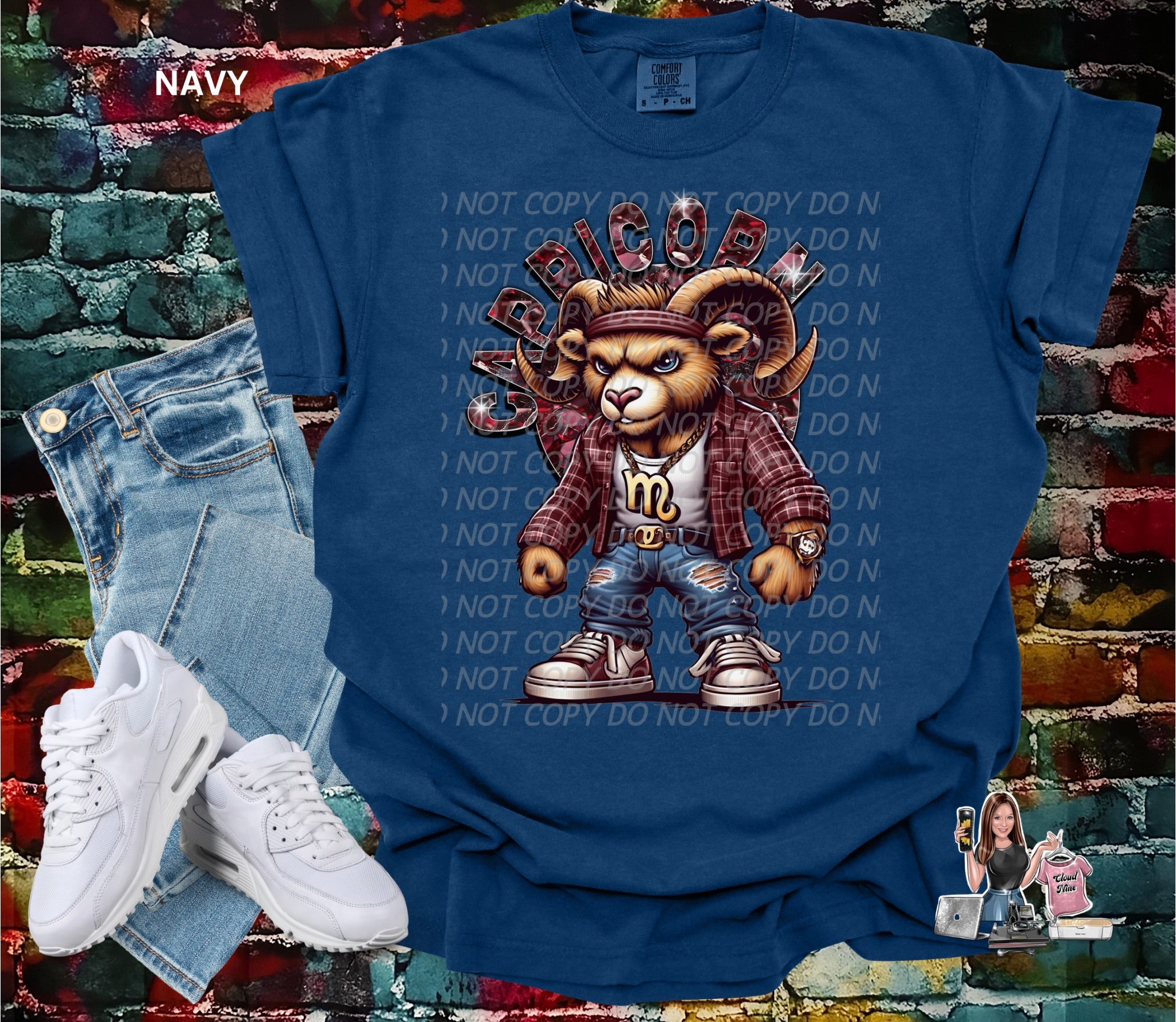 Capricorn zodiac bear Comfort Colors tee shirt