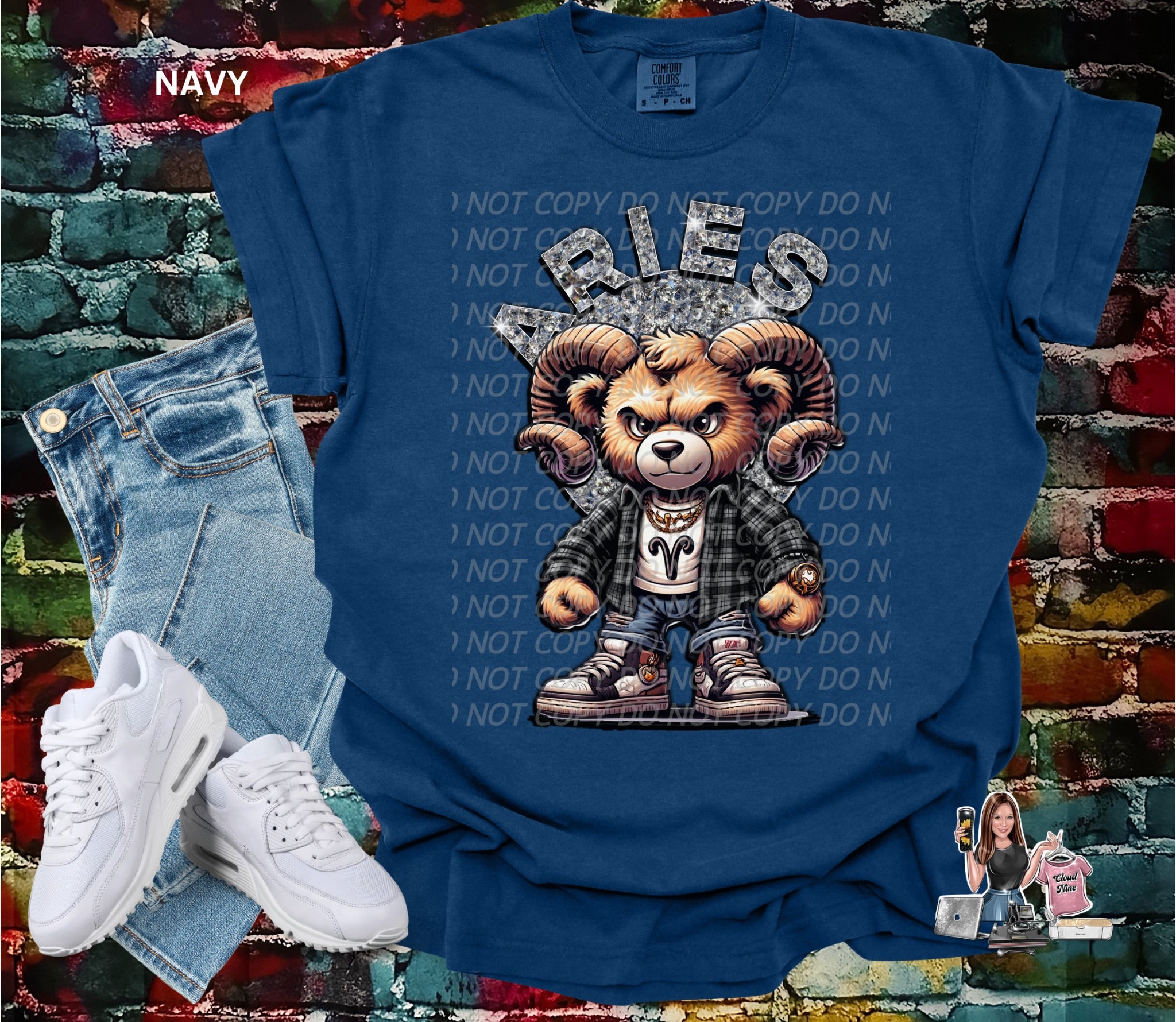 Aries zodiac bear Comfort Colors tee shirt