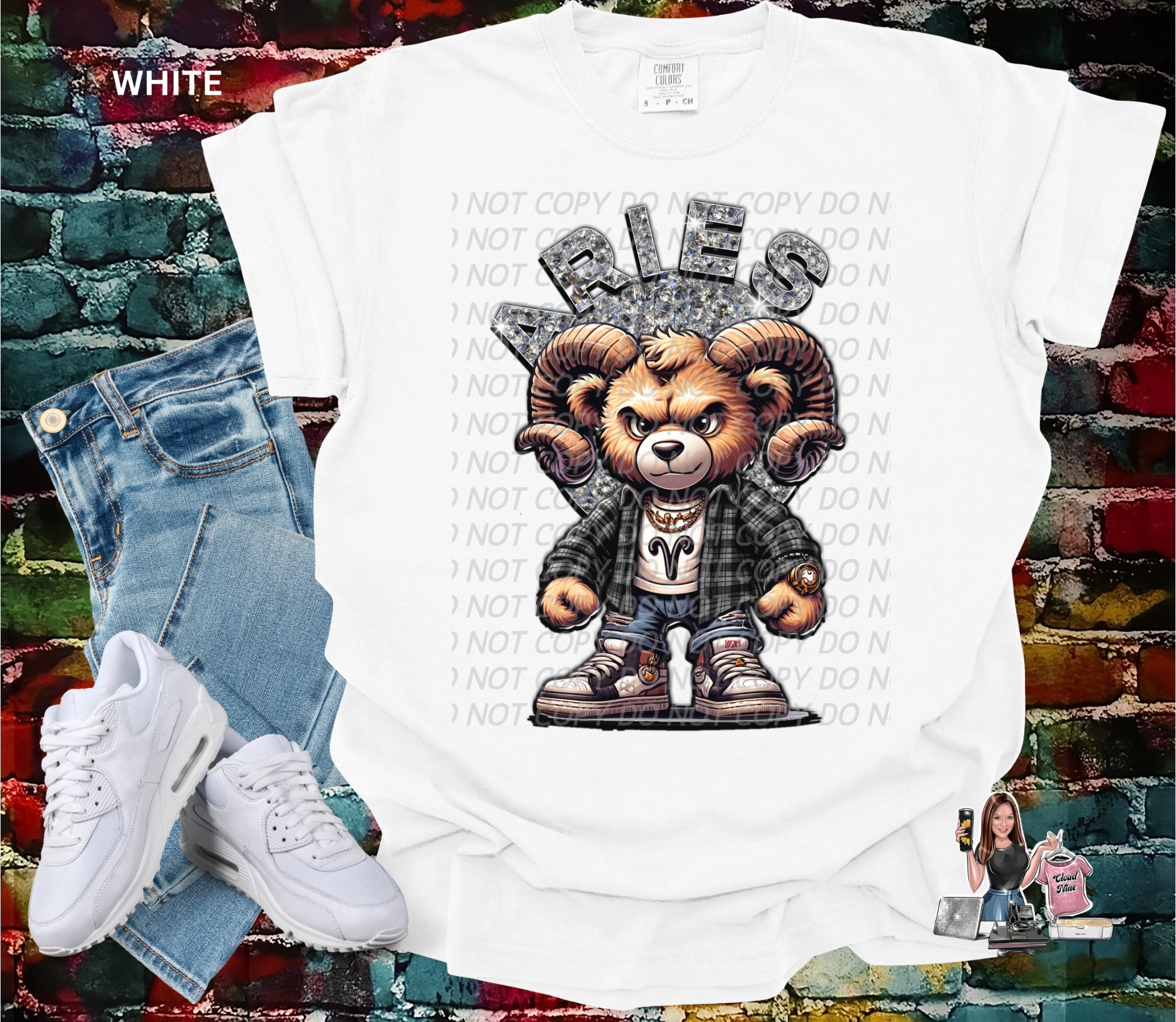 Aries zodiac bear Comfort Colors tee shirt