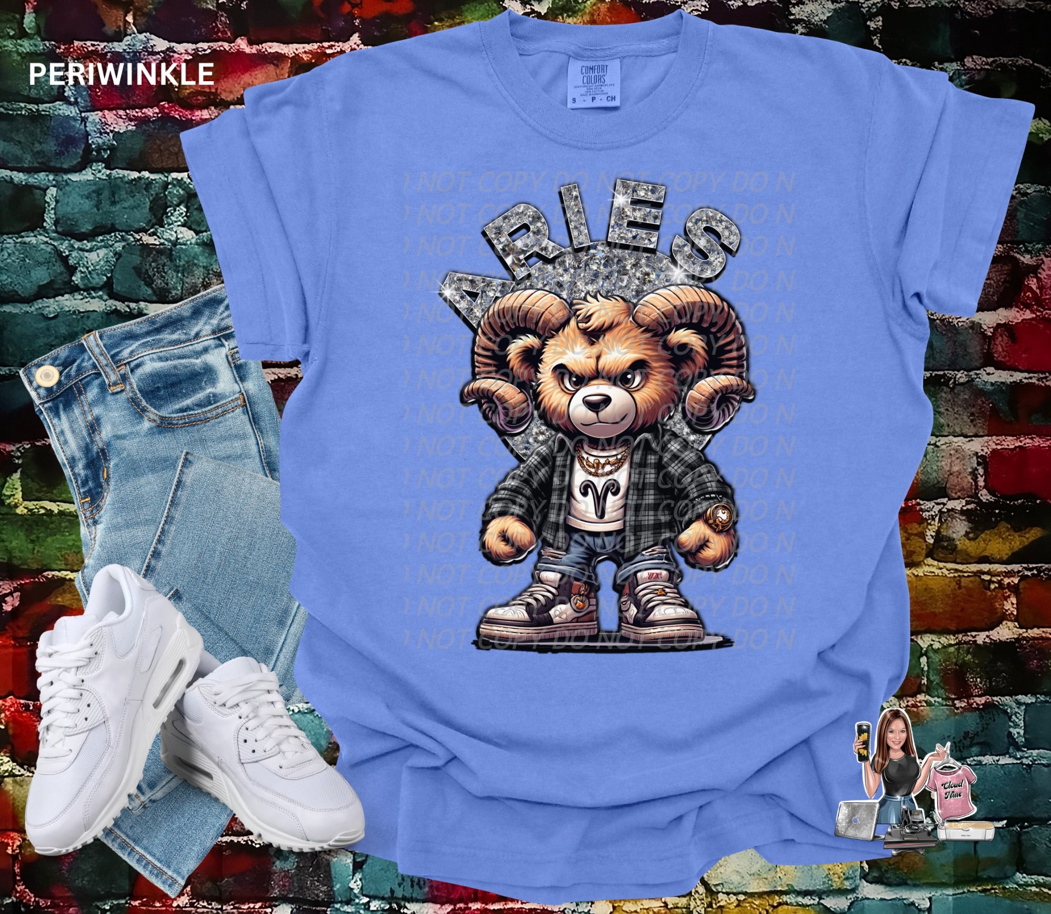 Aries zodiac bear Comfort Colors tee shirt