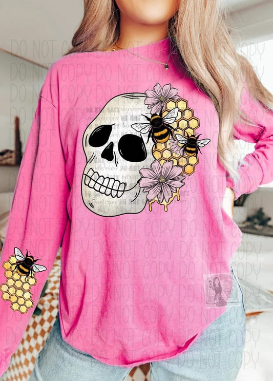 Honeycomb skull Comfort Colors shirt