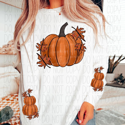 Fall pumpkin long sleeve tee