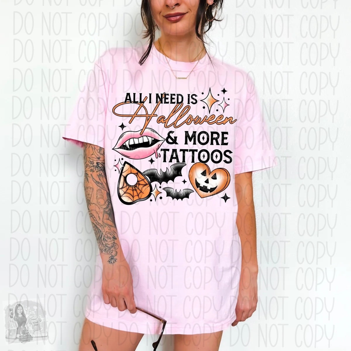 All I need is halloween and more tattoos tee shirt