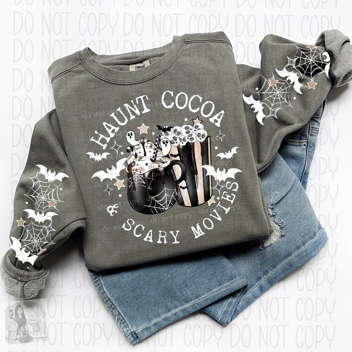 Haunt cocoa and scary movies Comfort Colors sweatshirt