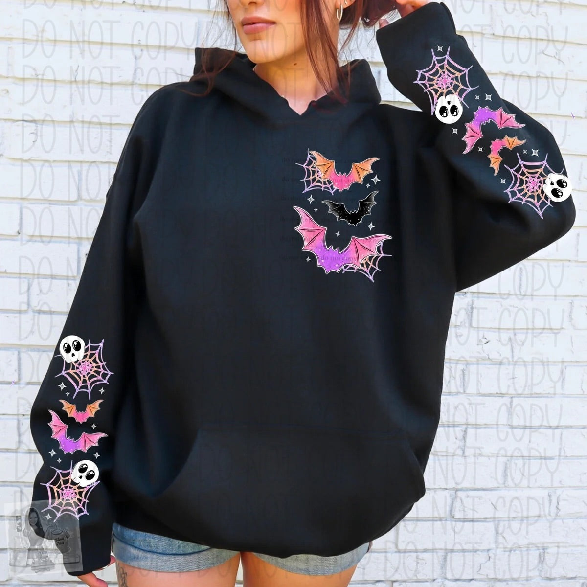Colorful bats halloween hoodie