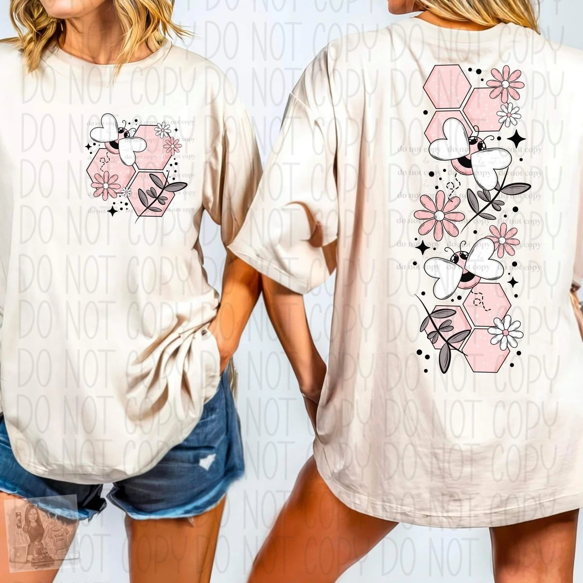 Cute bee and honeycomb tee shirt