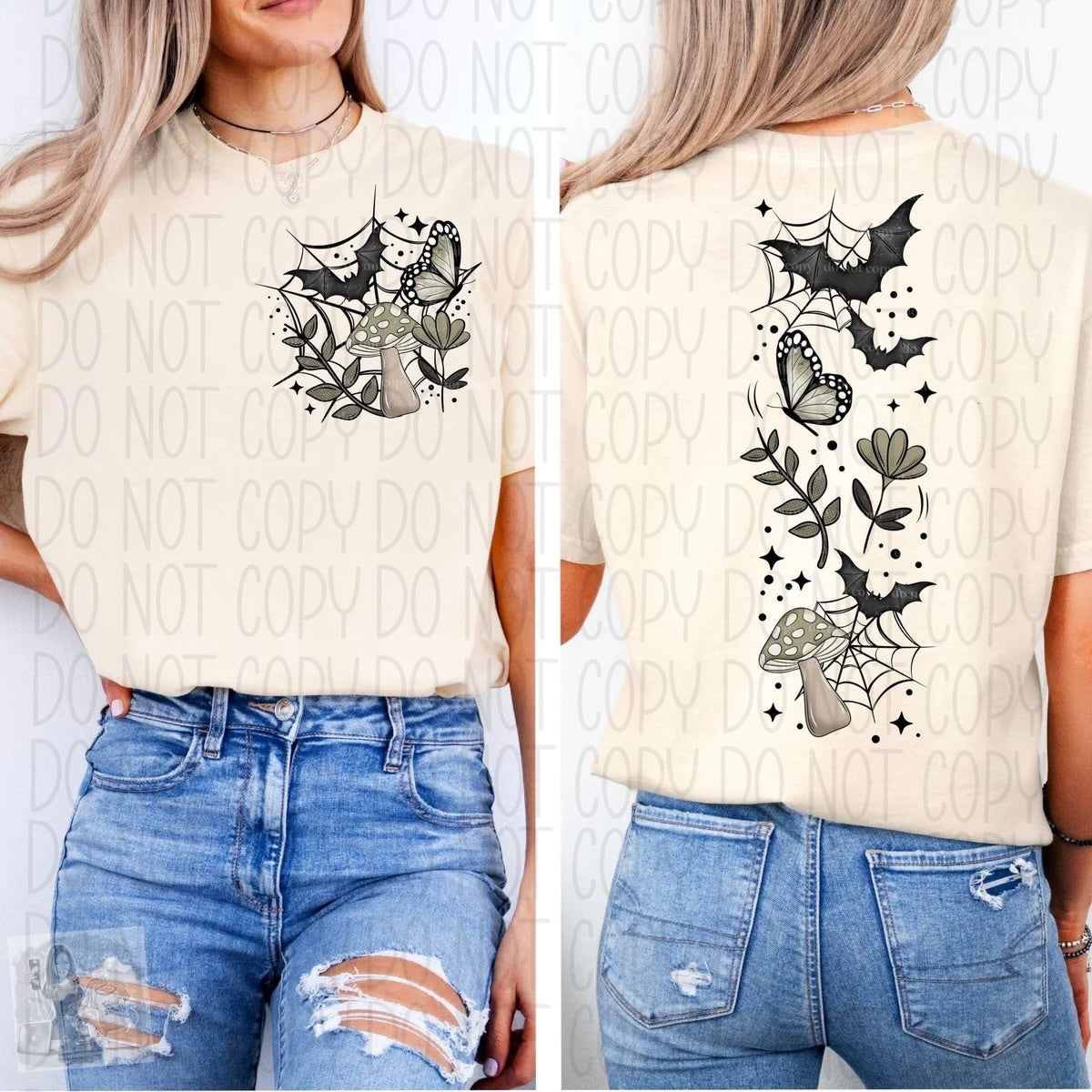 Bats Butterflies and Mushrooms tee shirt