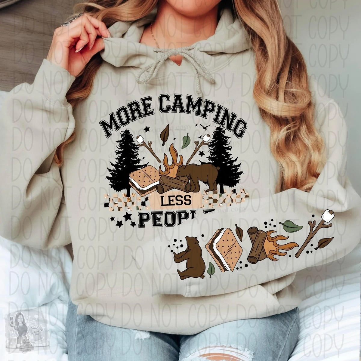 More camping less people hoodie