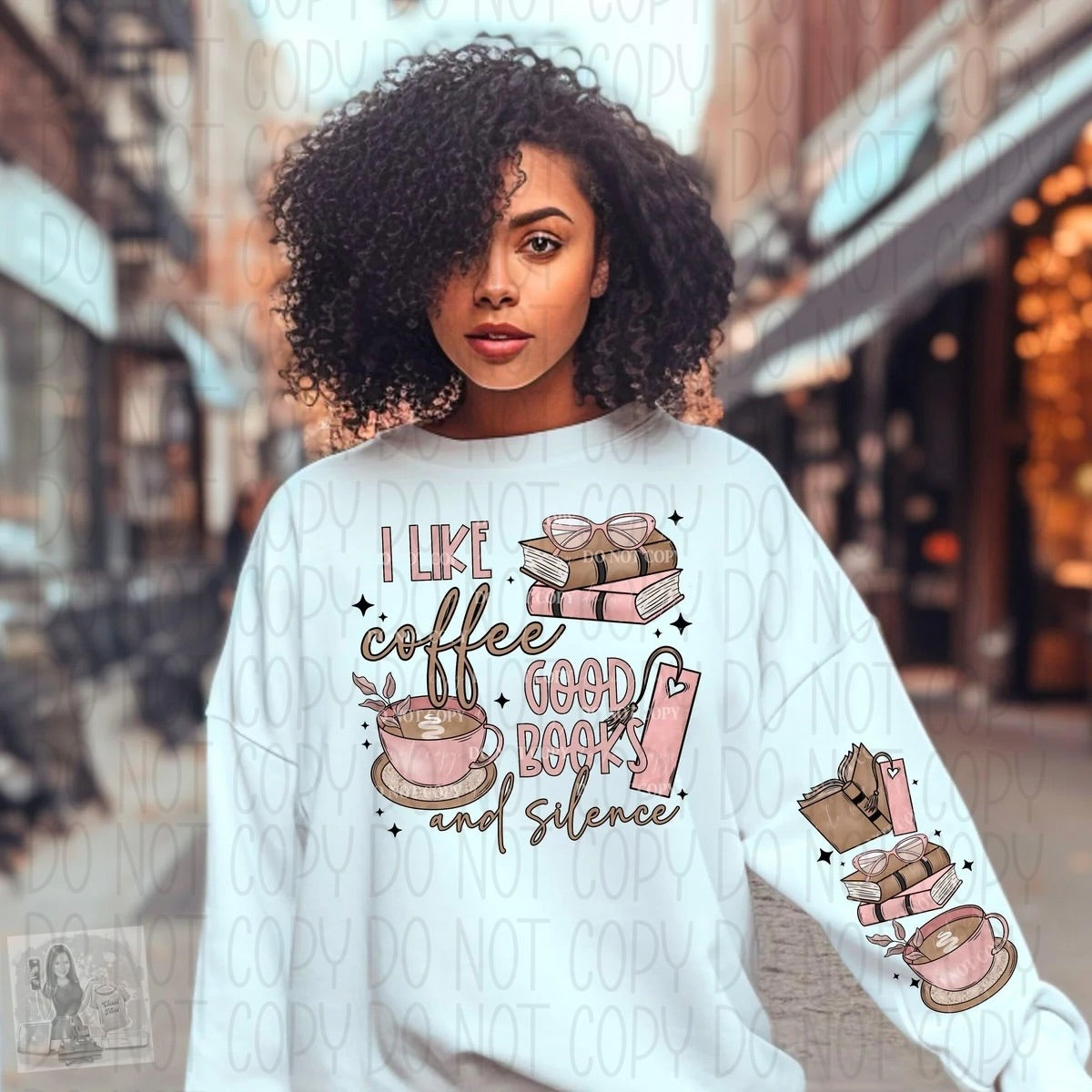 I like coffee, good books, and silence sweatshirt