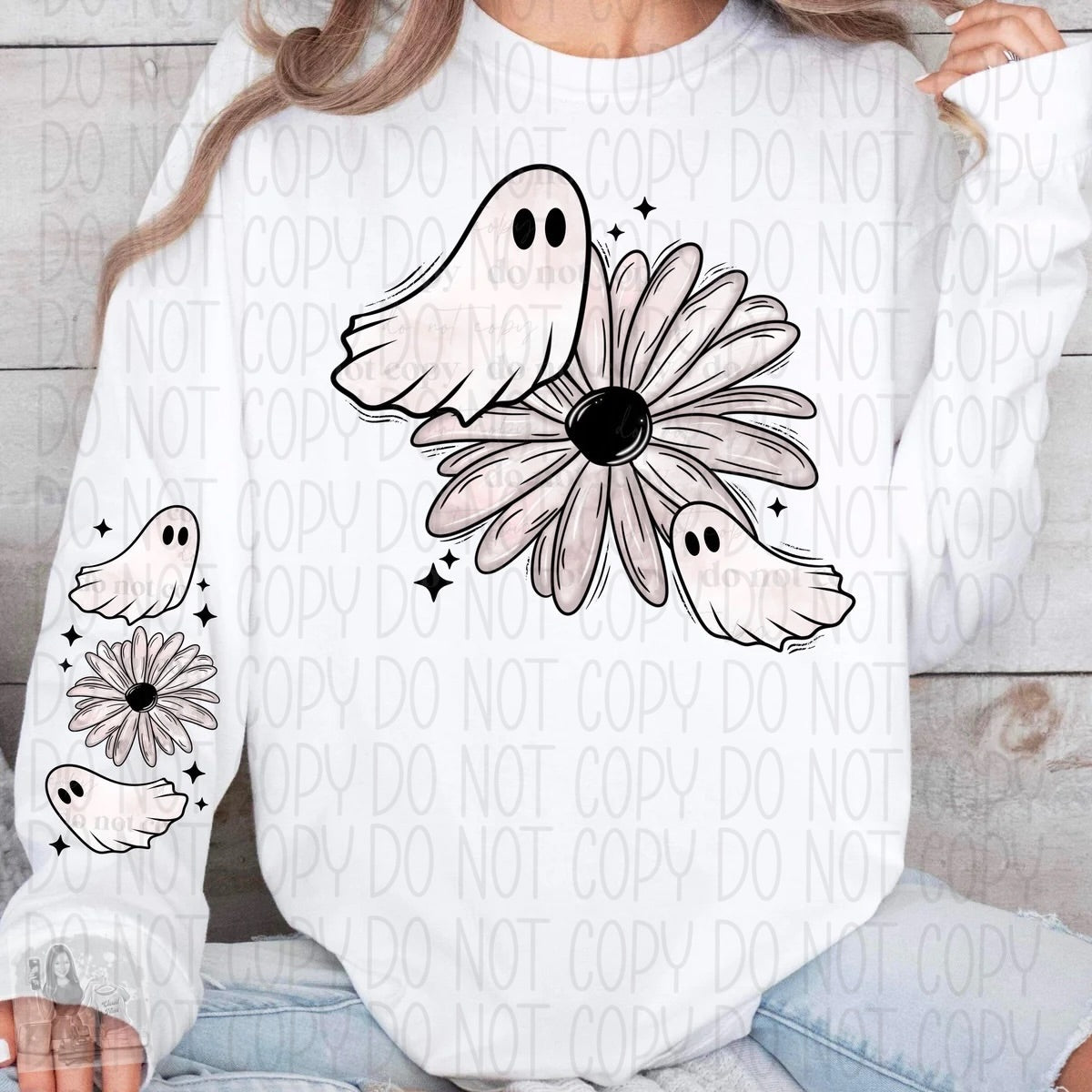 Floral ghosts sweatshirt
