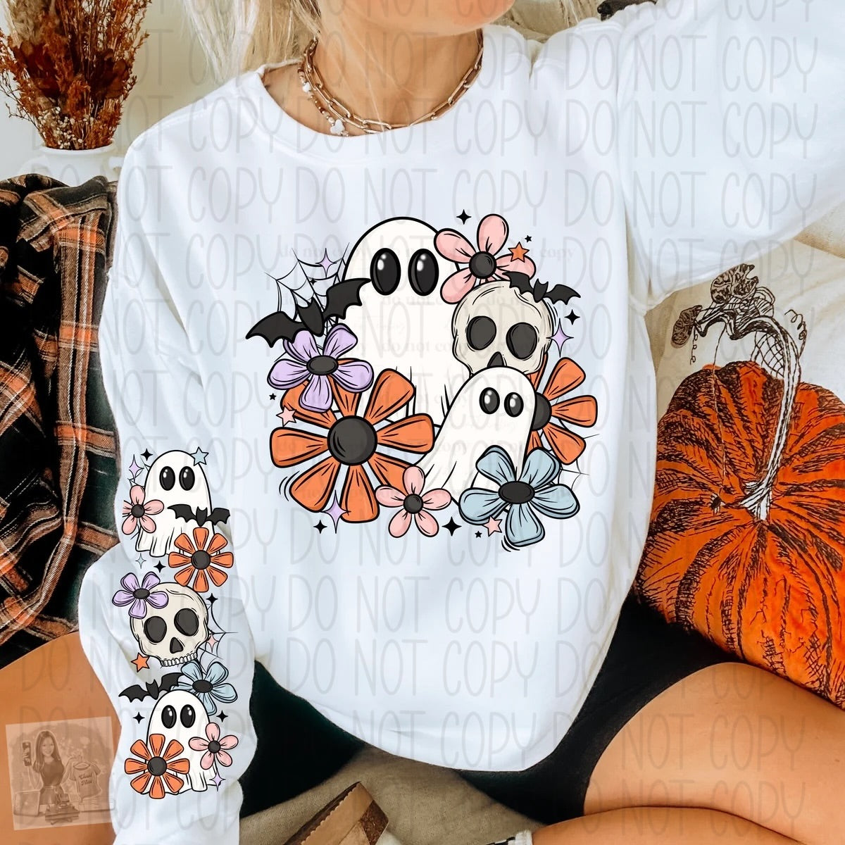 Floral Spooky Ghost sweatshirt
