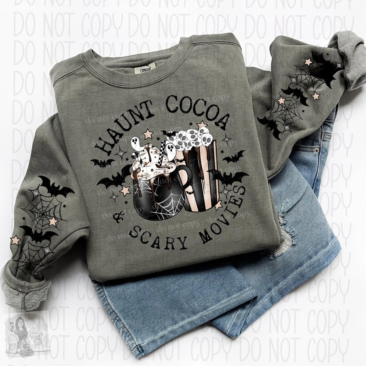Haunt cocoa and scary movies Comfort Colors sweatshirt